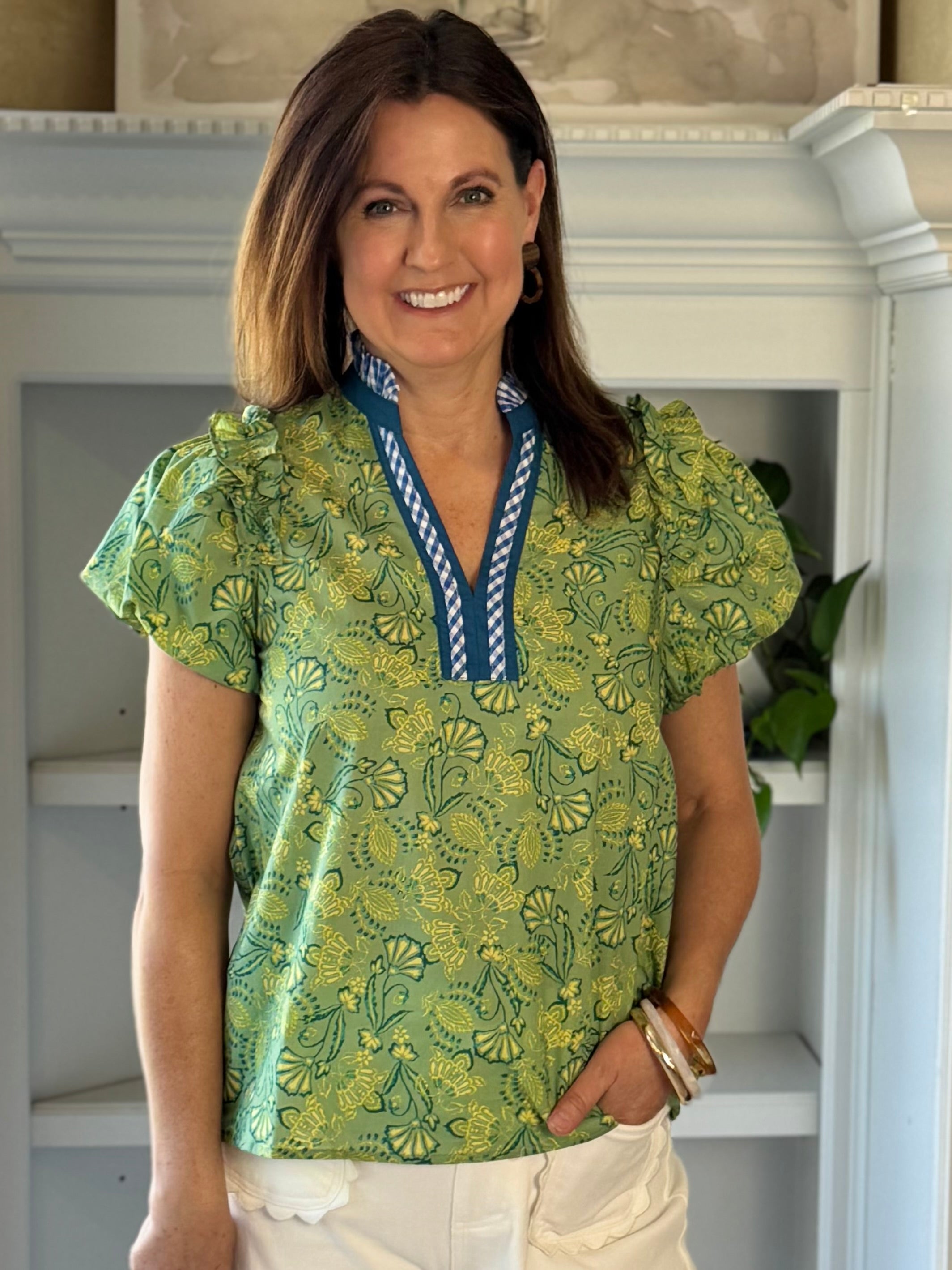 Contrast Charm Top - Matcha