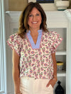 Bright Florals Contrast Top