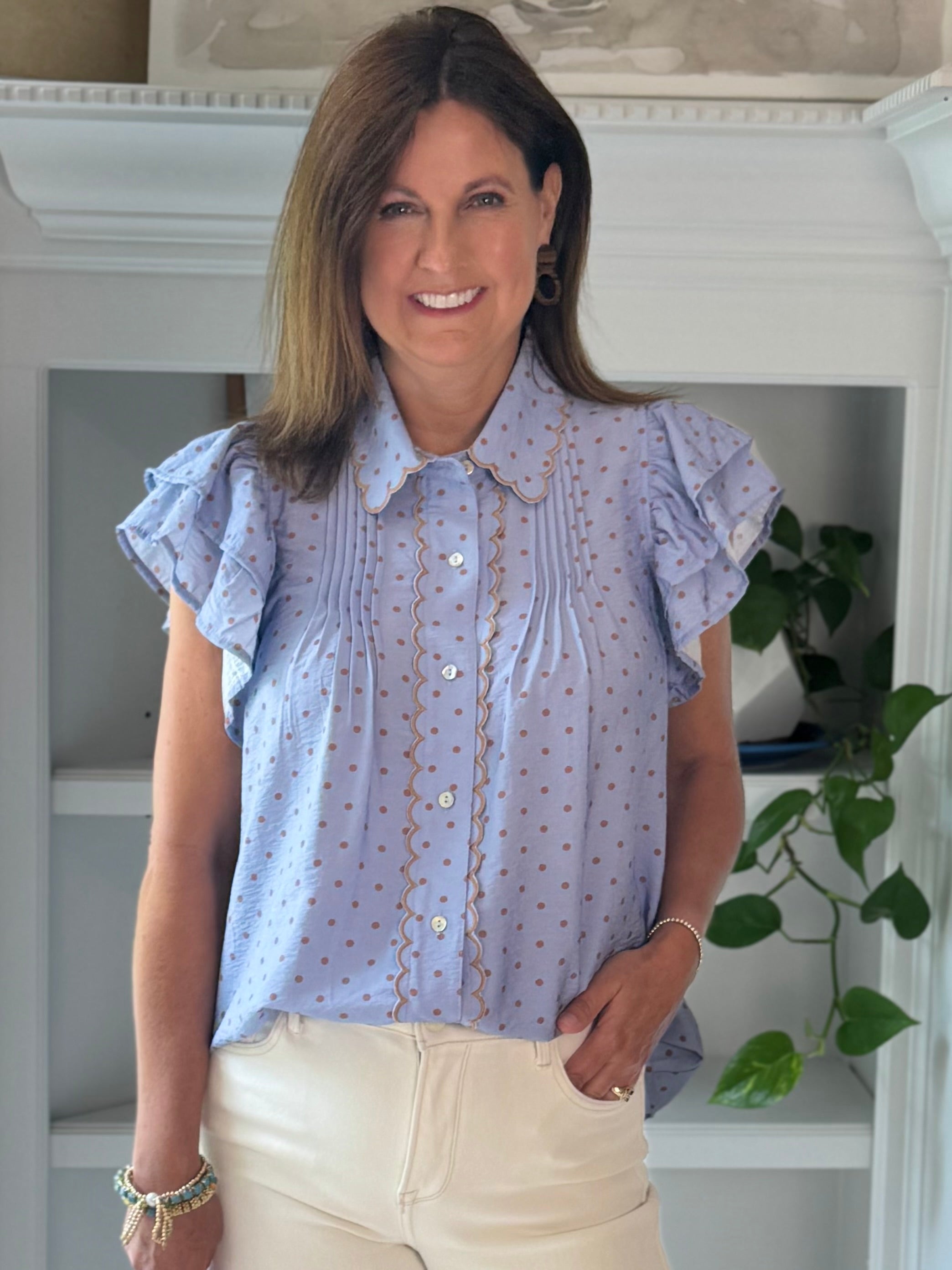 Polka Dot Delight Top - Blue