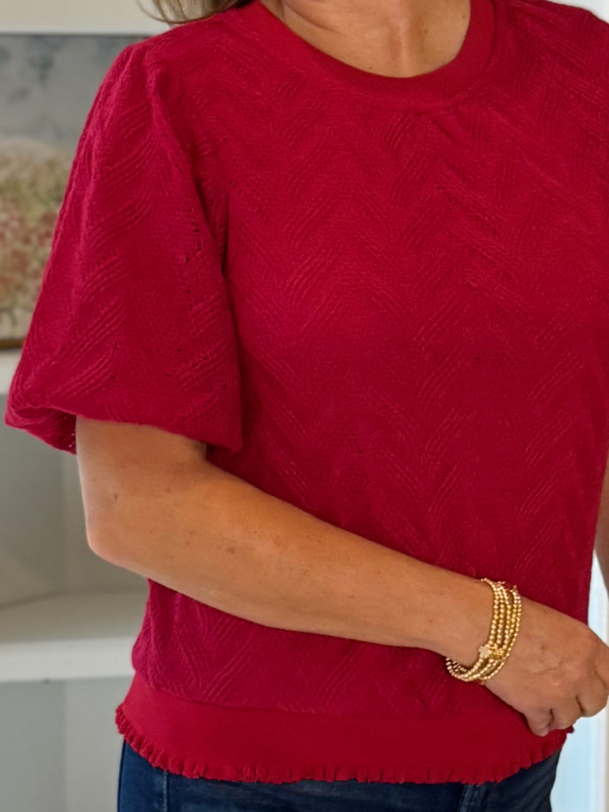 Crimson Crush Knit Top
