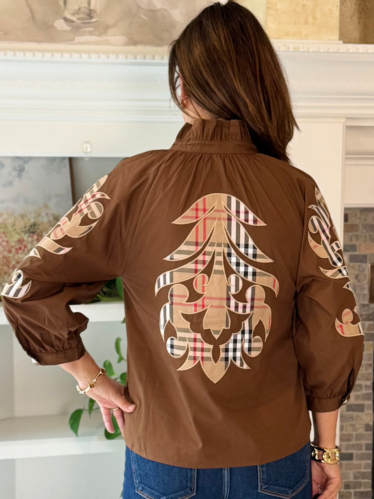 Art of Plaid Embroidered Top