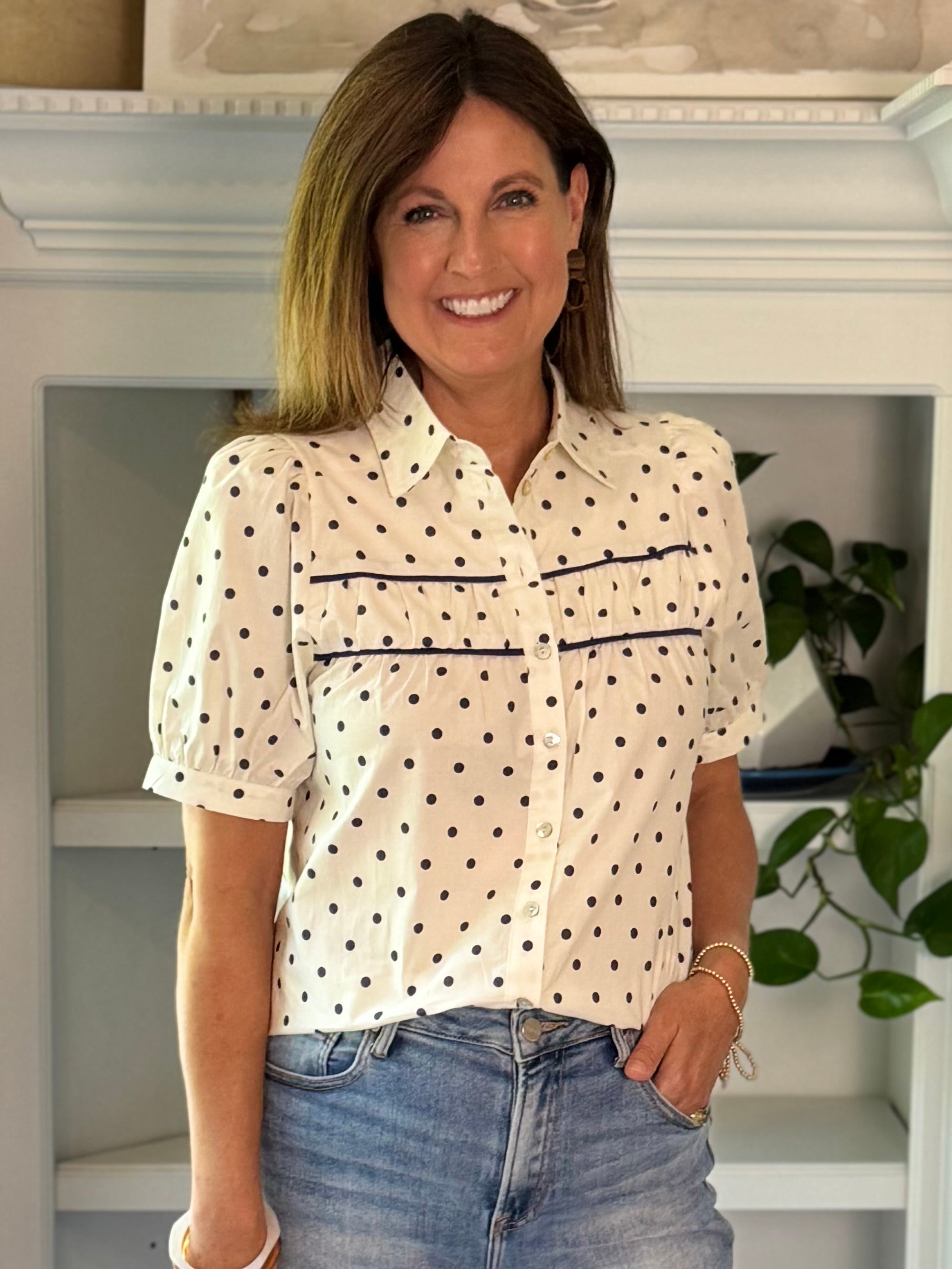 Parisian Polka Dot Top
