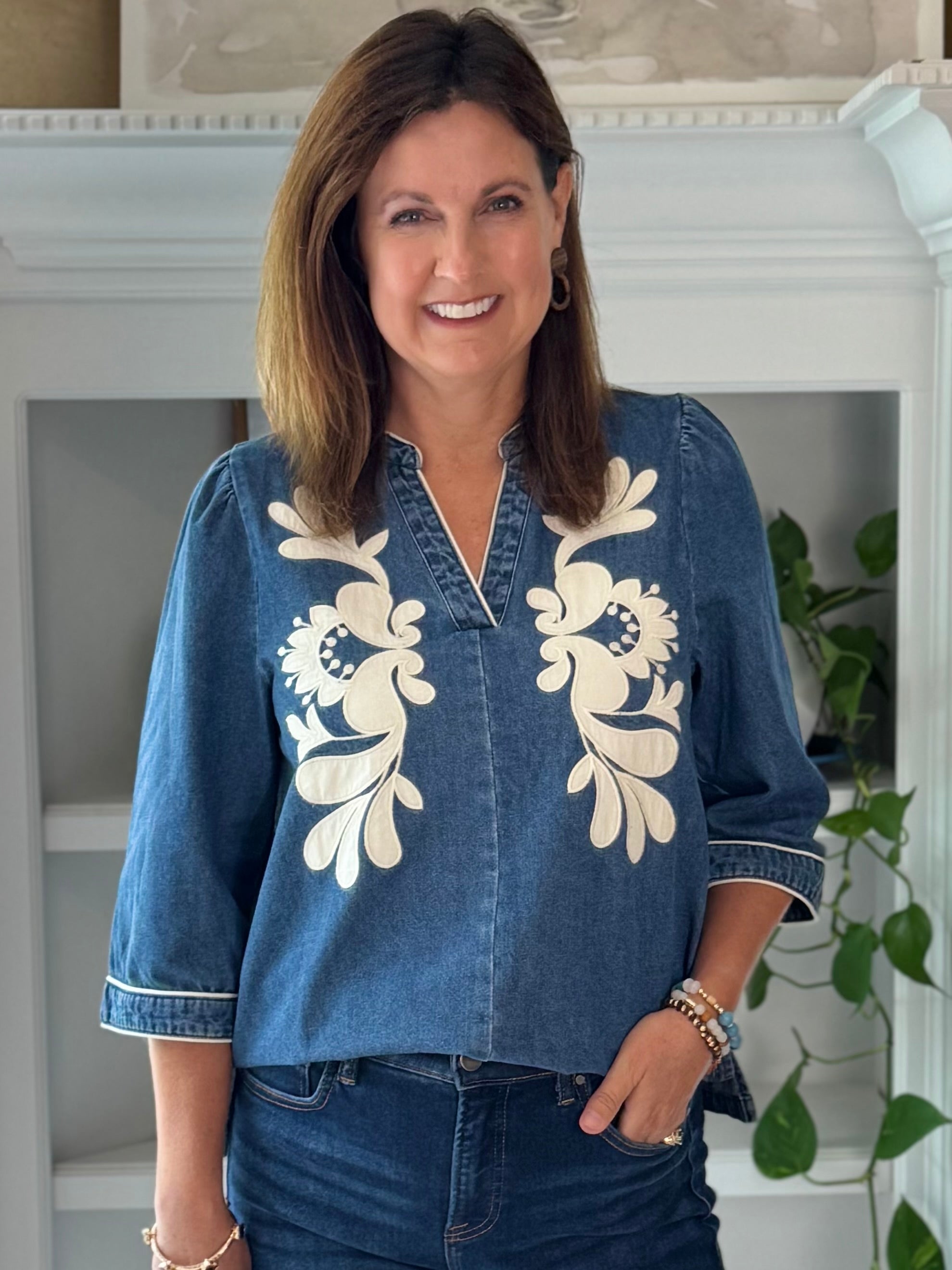 Denim & Grace Applique Top