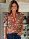Harvest Garden Floral Contrast Top