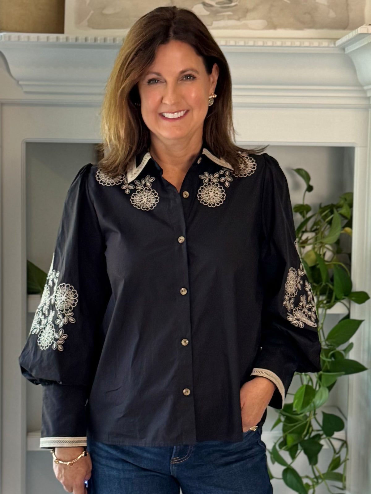 Free Spirit Embroidered Top - Black