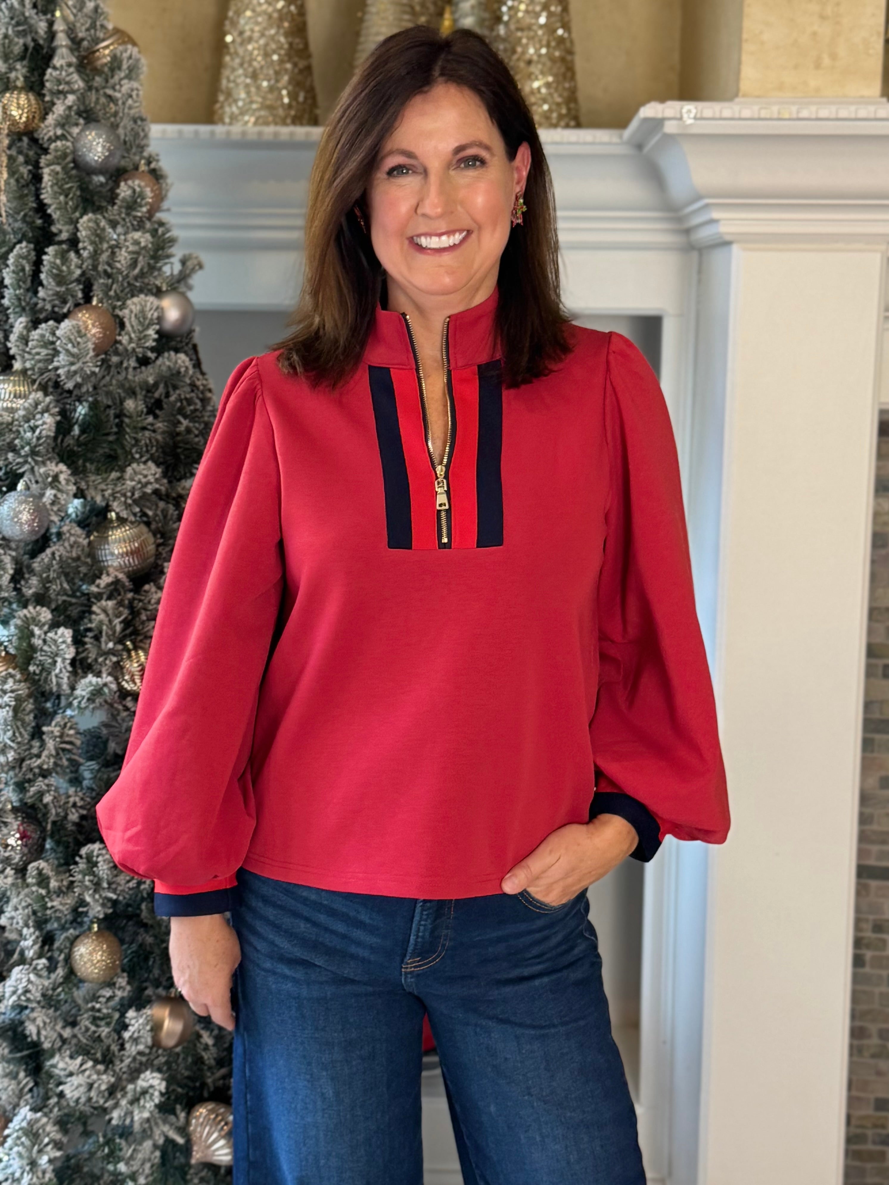 Crimson Icon Contrast Top