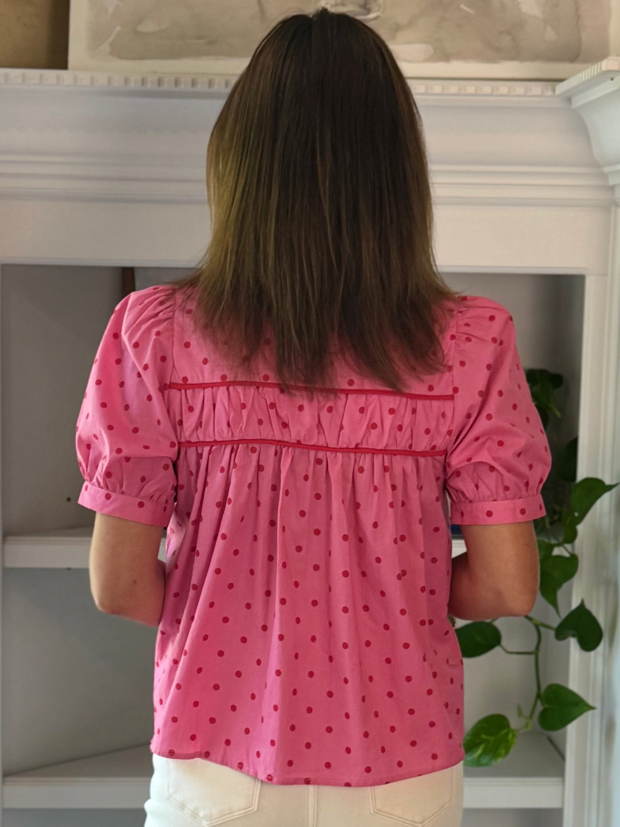Parisian Polka Dot Top - Pink