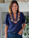 THML Autumn Smiles Embroidered Top