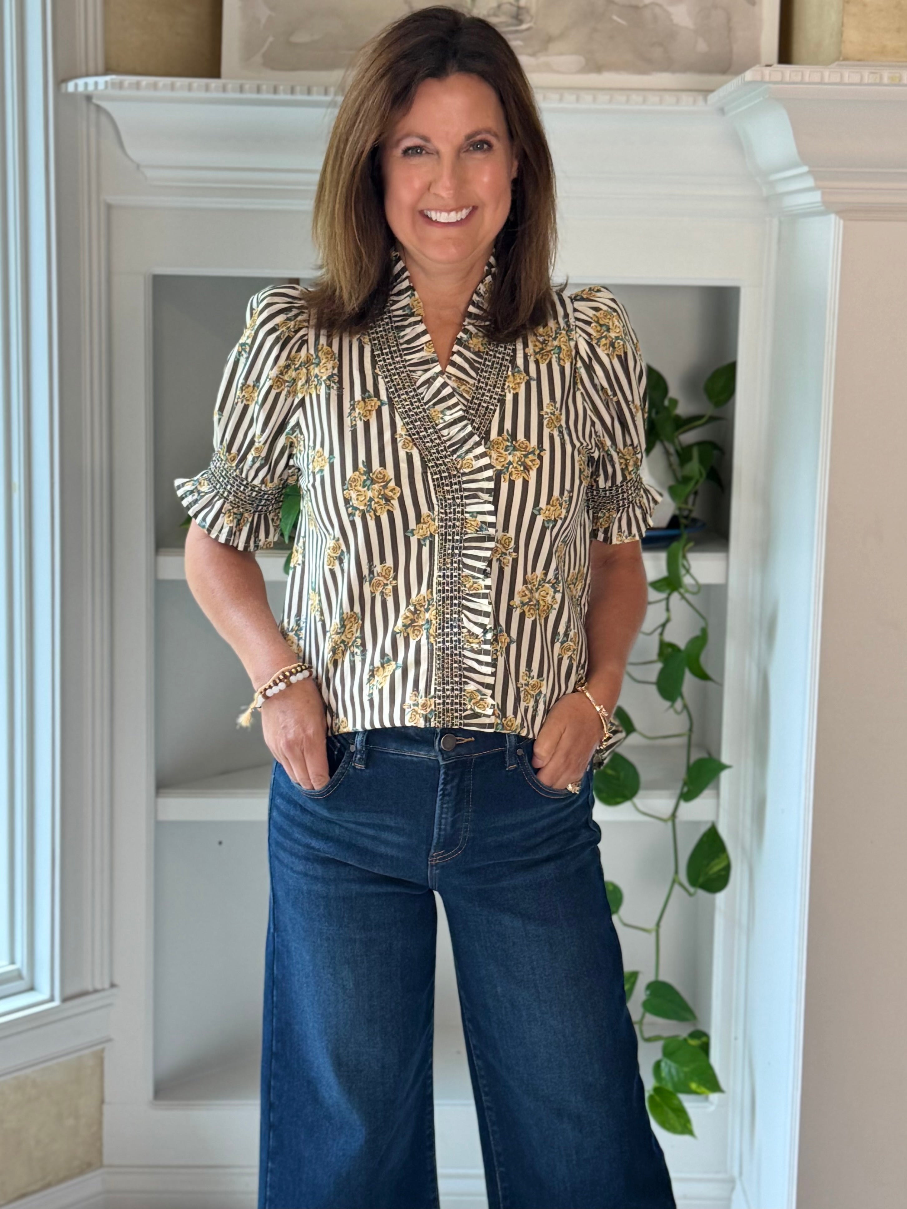 Twice as Nice Floral Striped Top