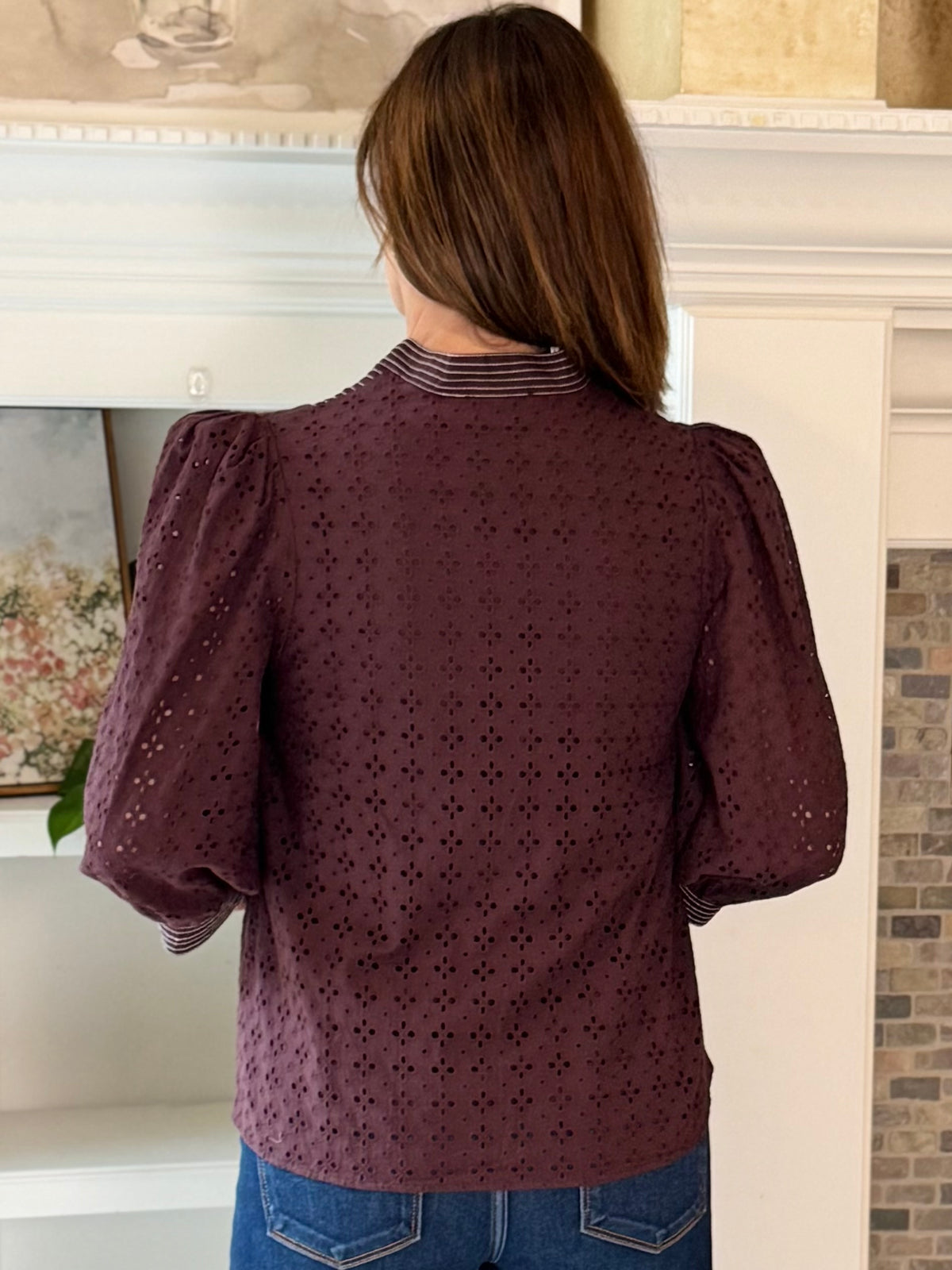 Espresso Allure Eyelet Top