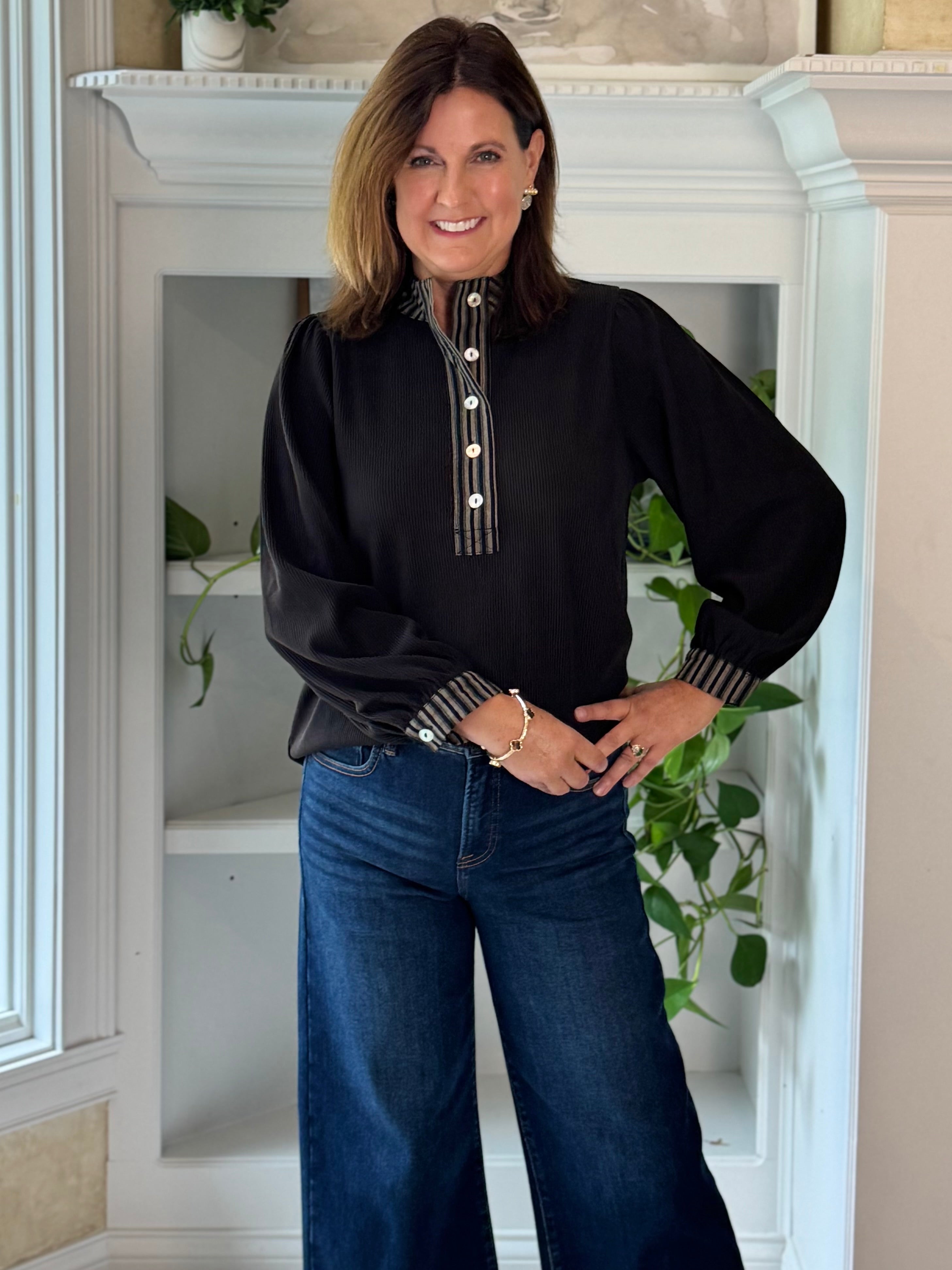 Make Your Mark Ribbed Contrast Top