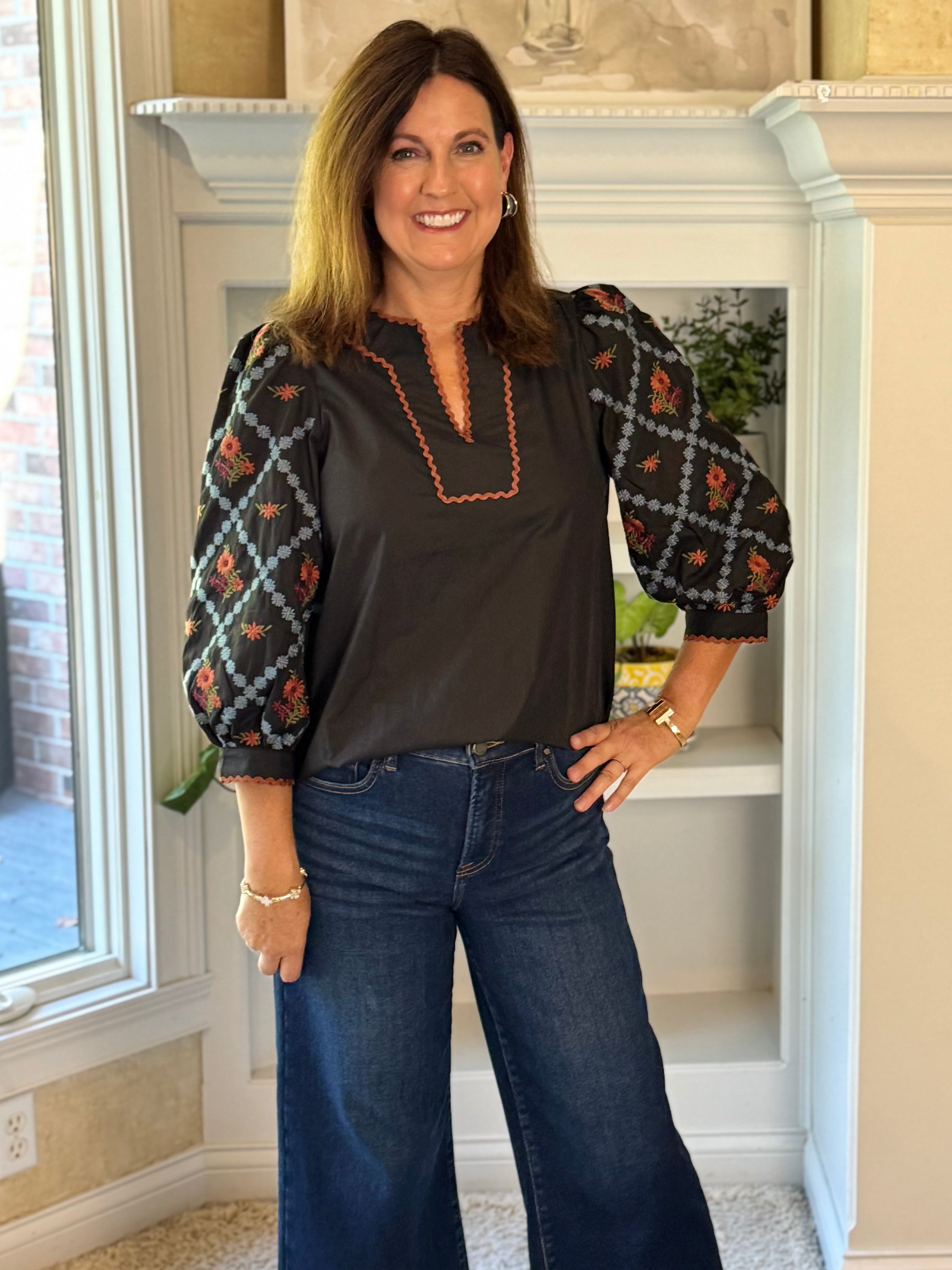 Copper Moon Embroidered Top