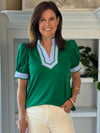 Just Right Contrast Top - Green
