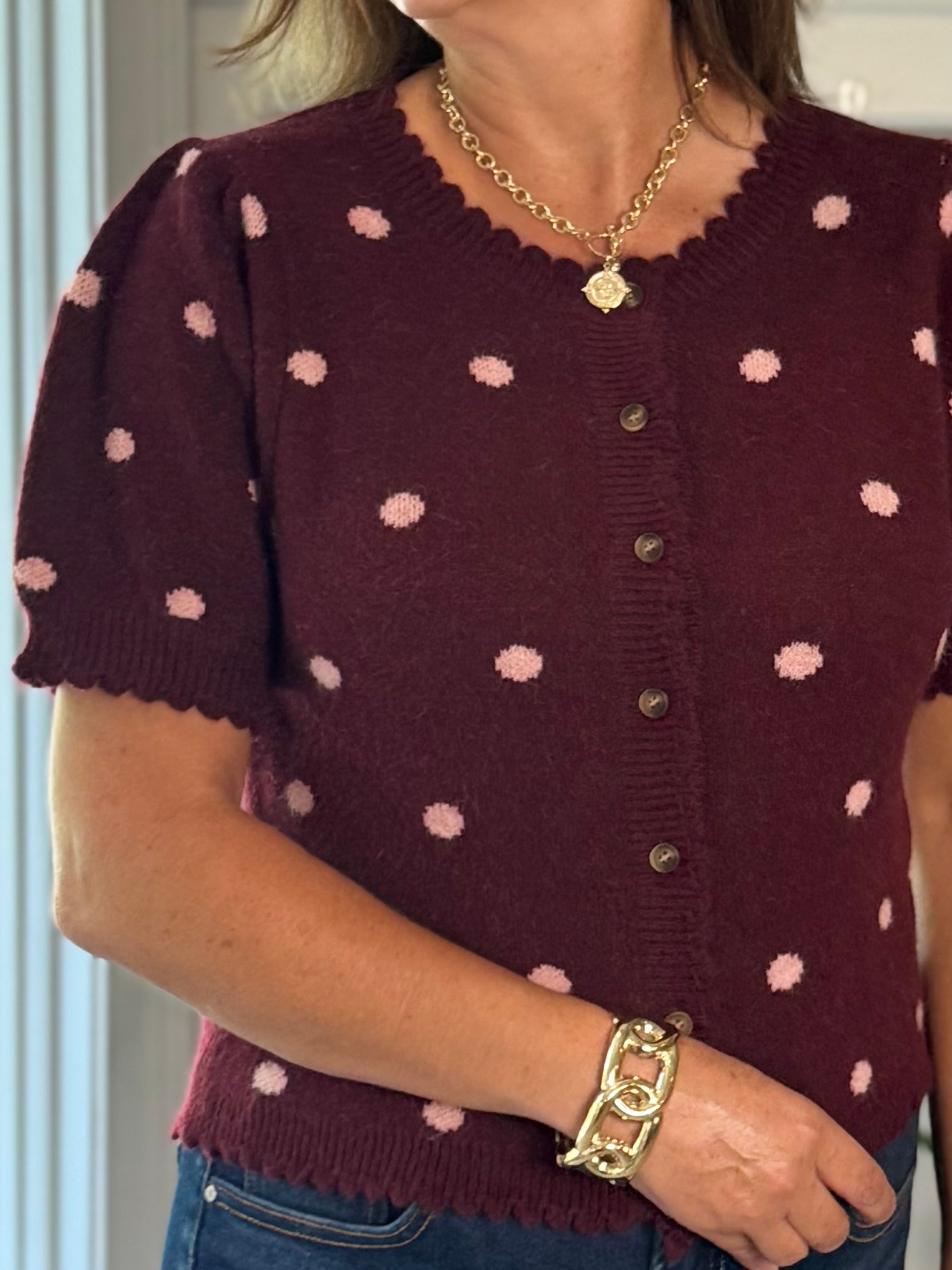 Fall for Polka Knit Top