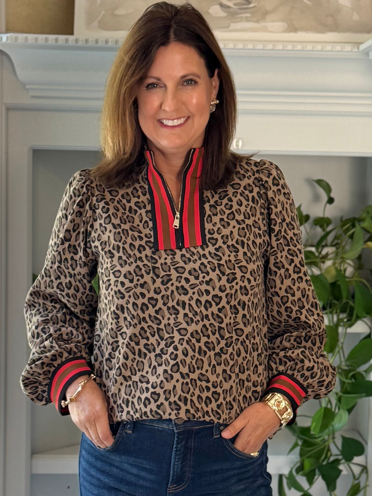 Wild Streak Contrast Top
