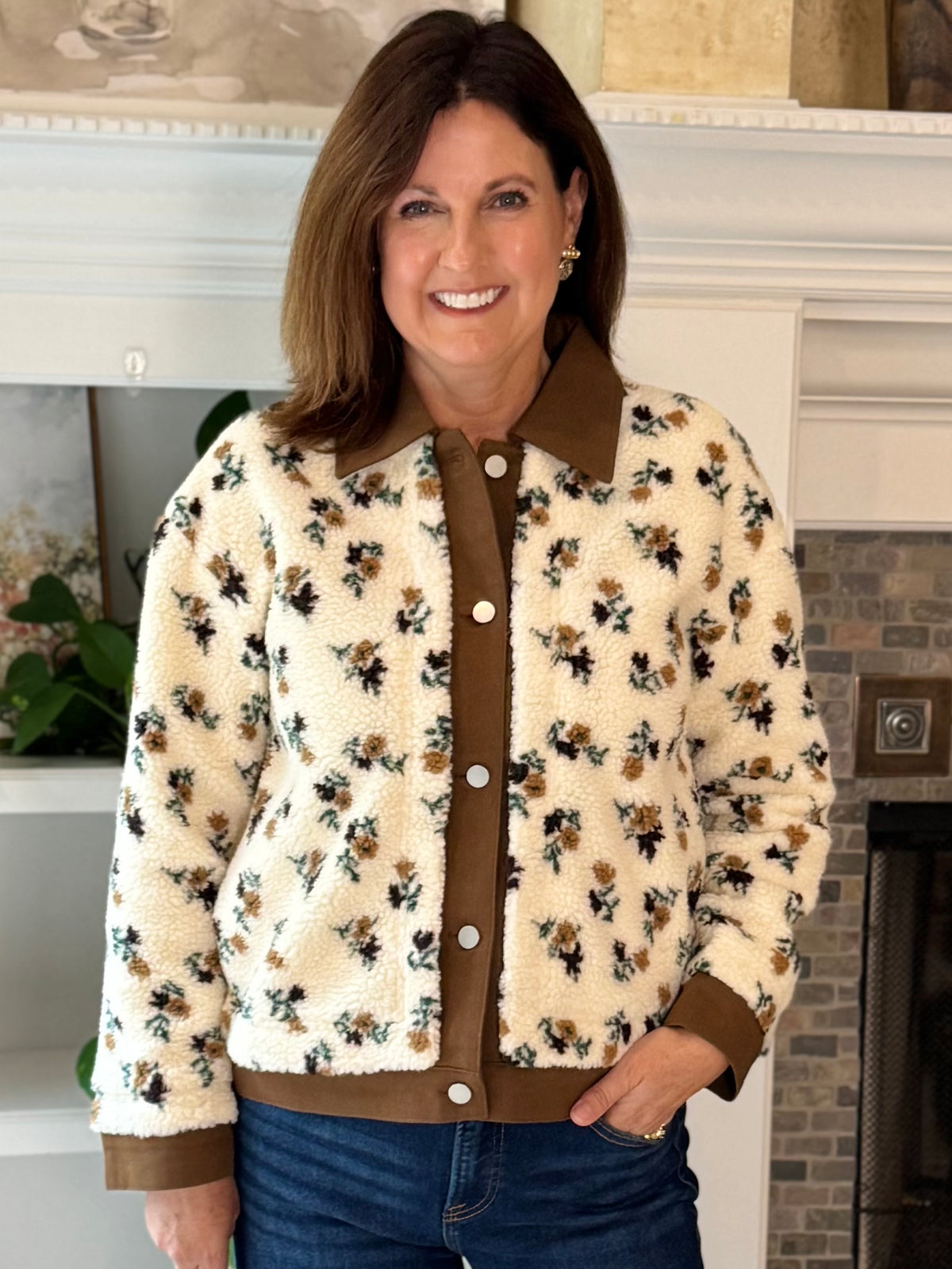 Cozy in Bloom Sherpa Jacket