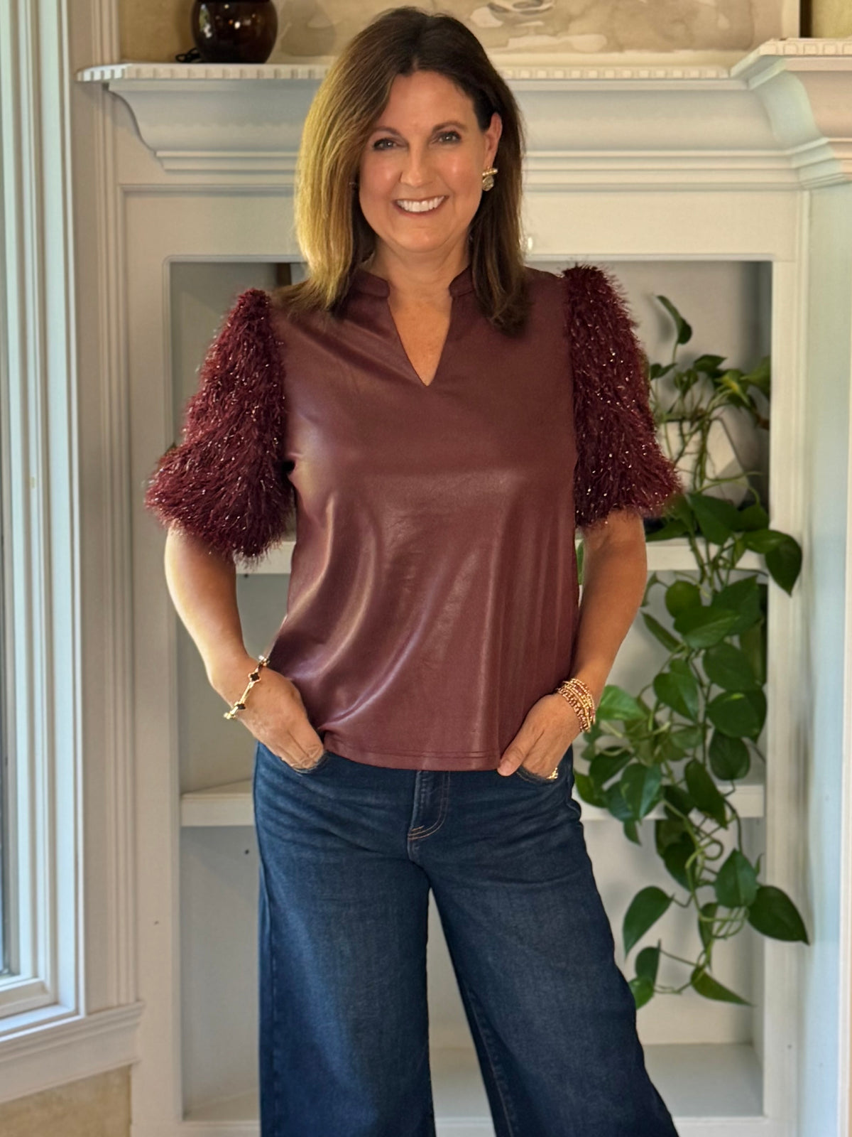 Steal the Scene Fringe Sleeve Top