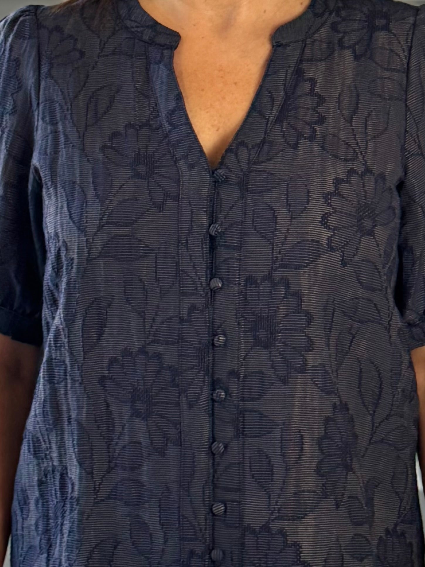 Midnight Textured Blouse