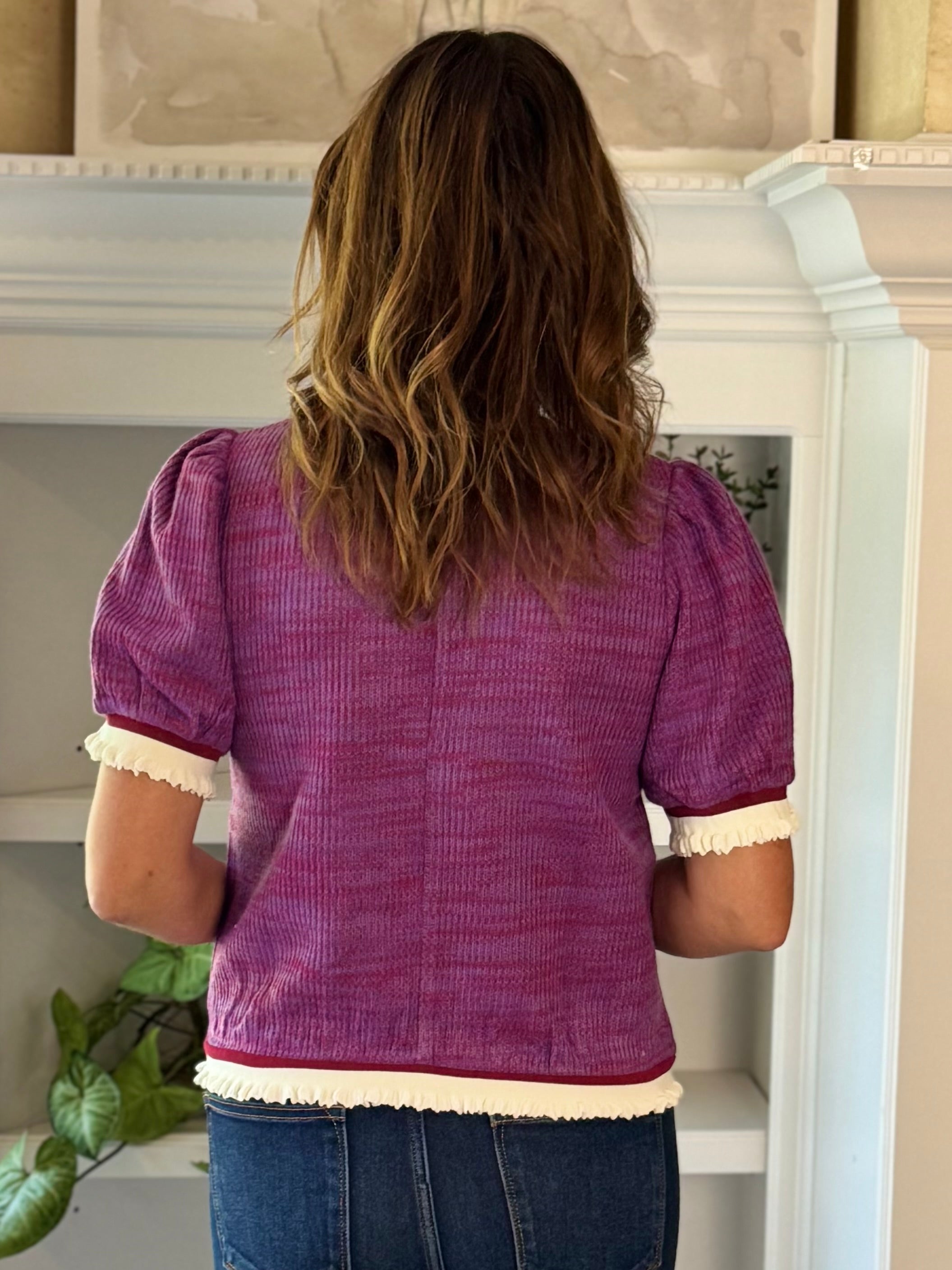 Plum Contrast Top