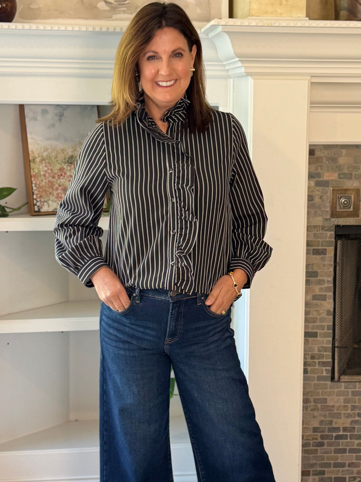 Between the Lines Striped Blouse
