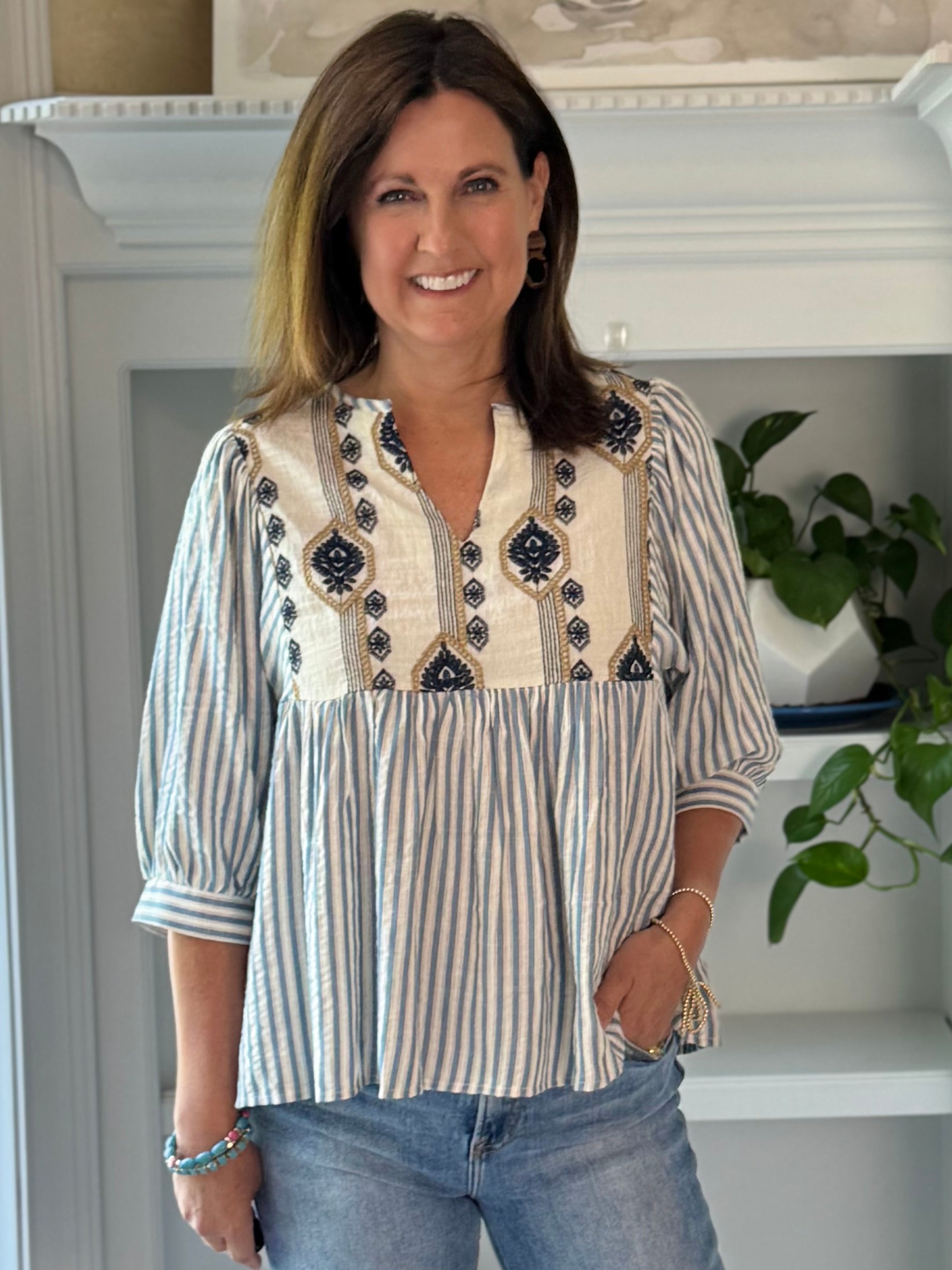 Effortless Artisan Embroidered Top