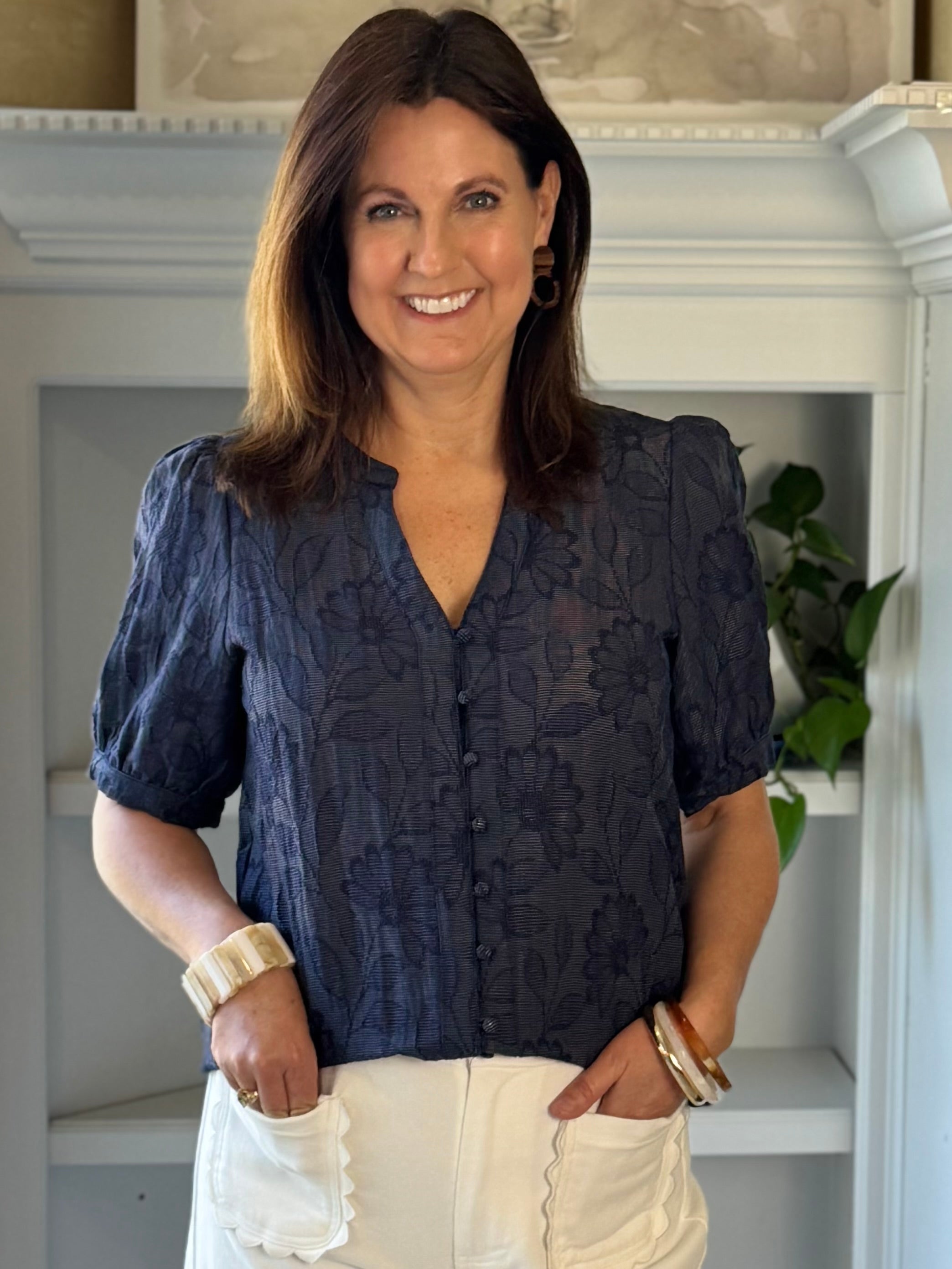 Midnight Textured Blouse