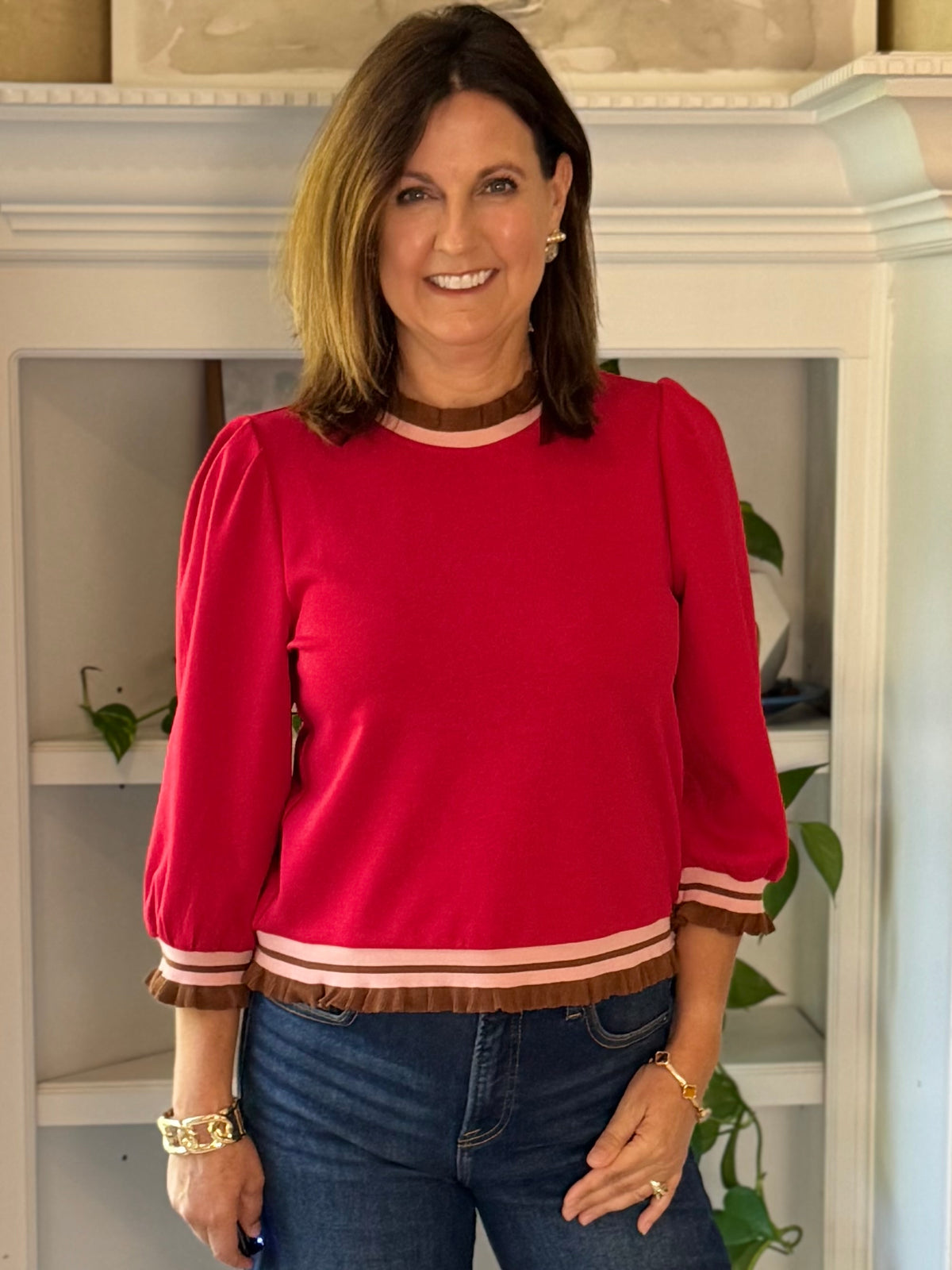 Preppy with a Twist Top - Red