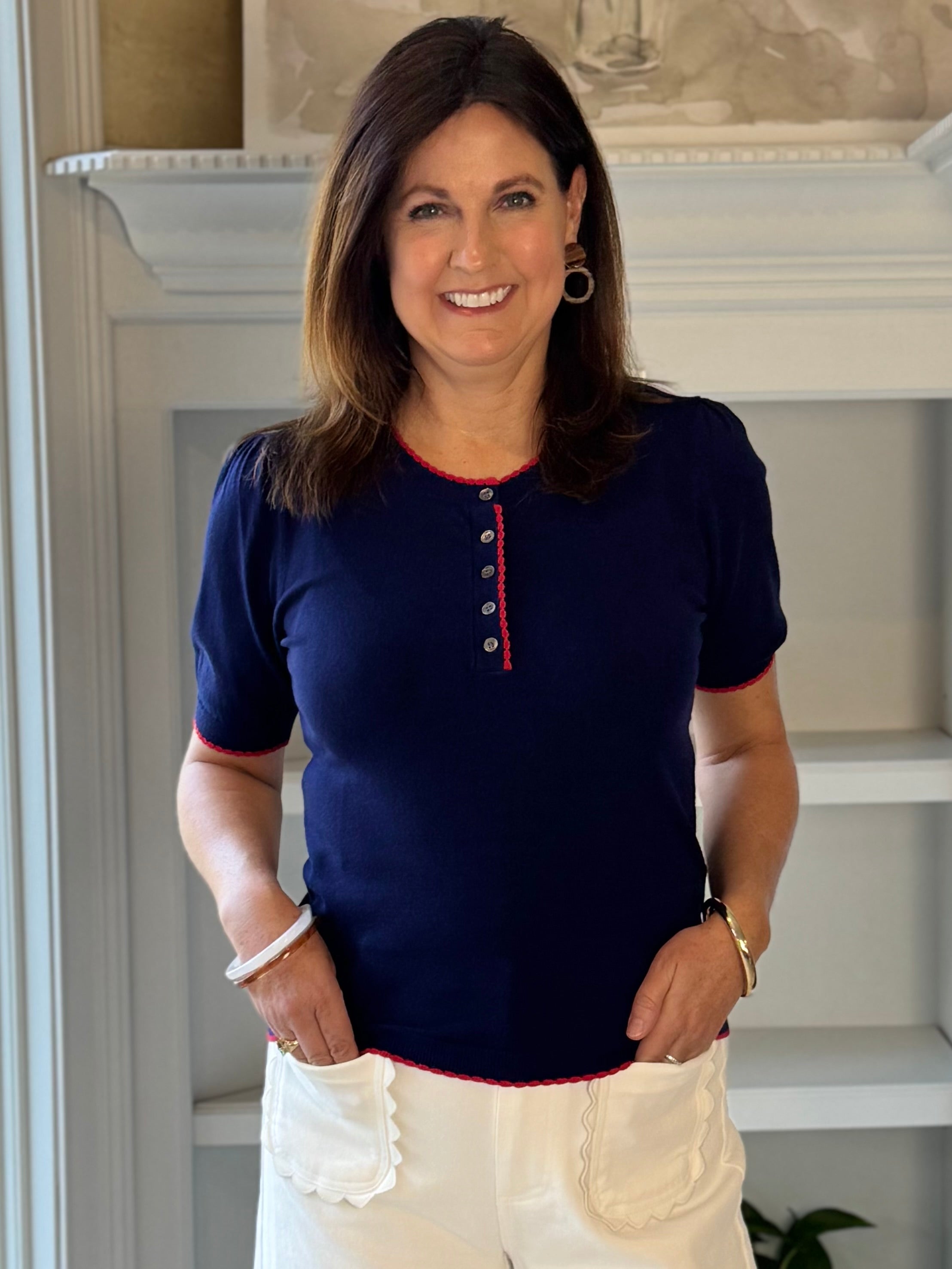 Current Air Navy Pop Sweater