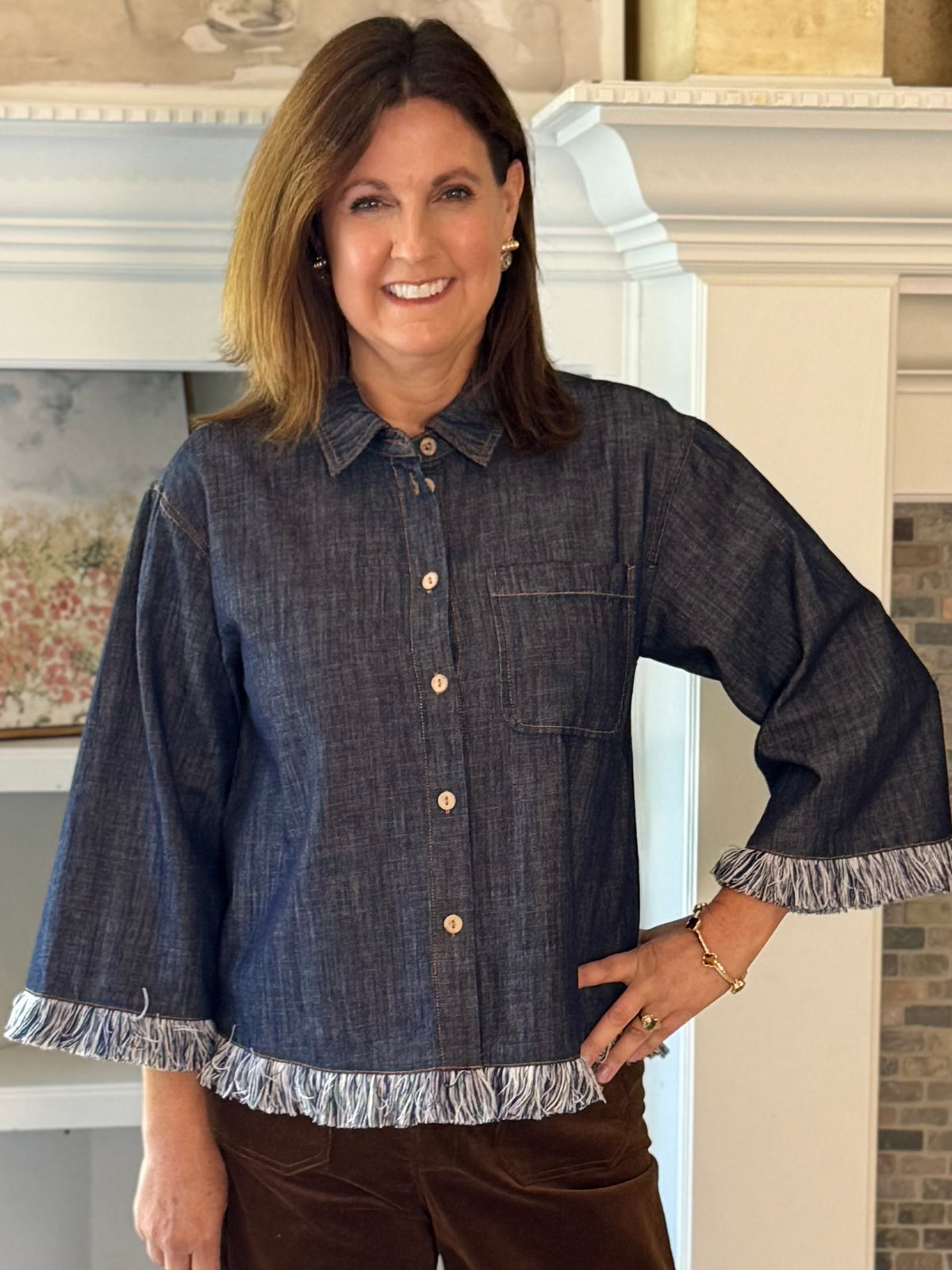 Fringe & Fabulous Denim Top