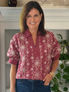 Pick Me Embroidered Eyelet Top