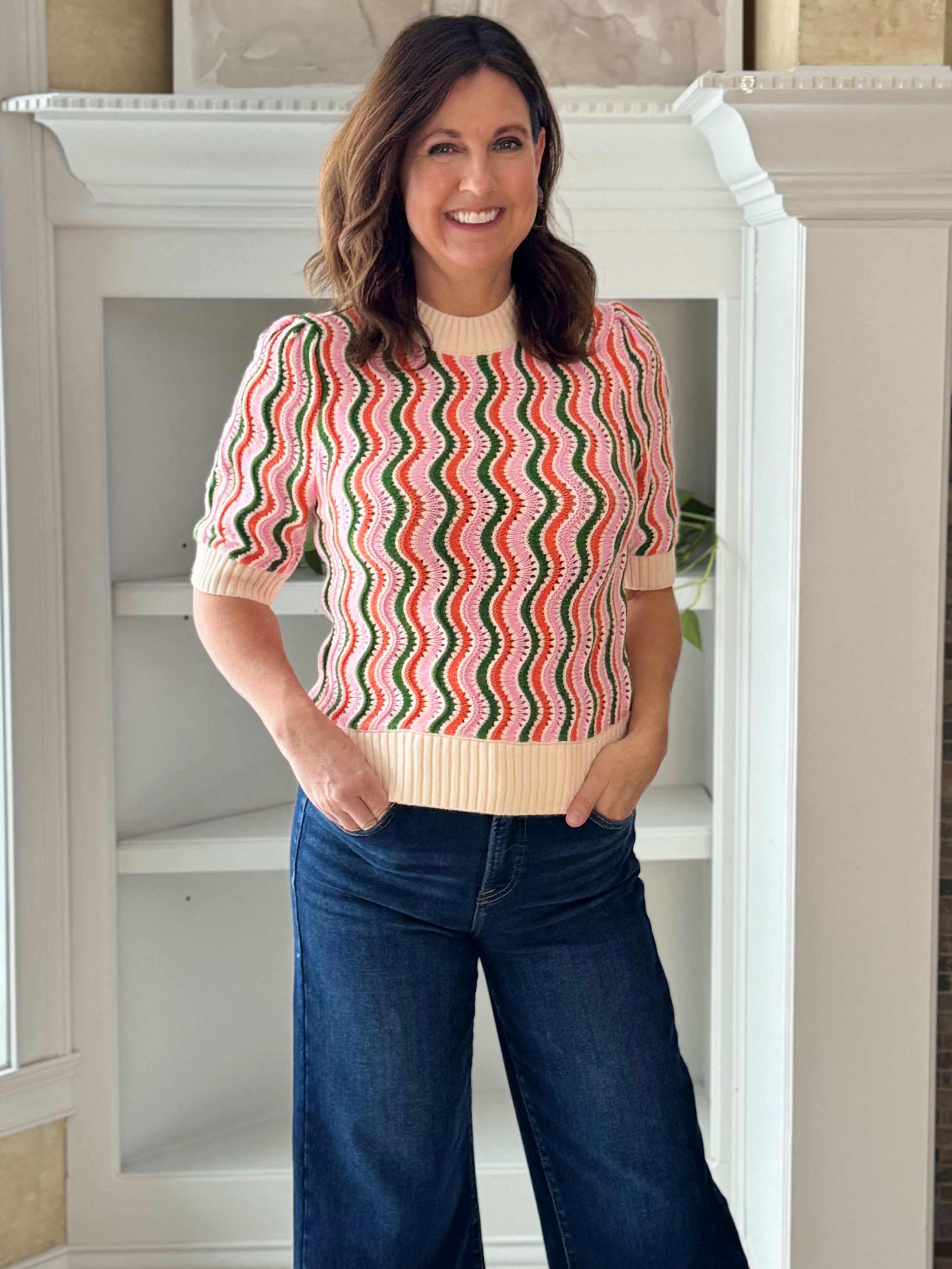 THML Candy Wave Knit Top