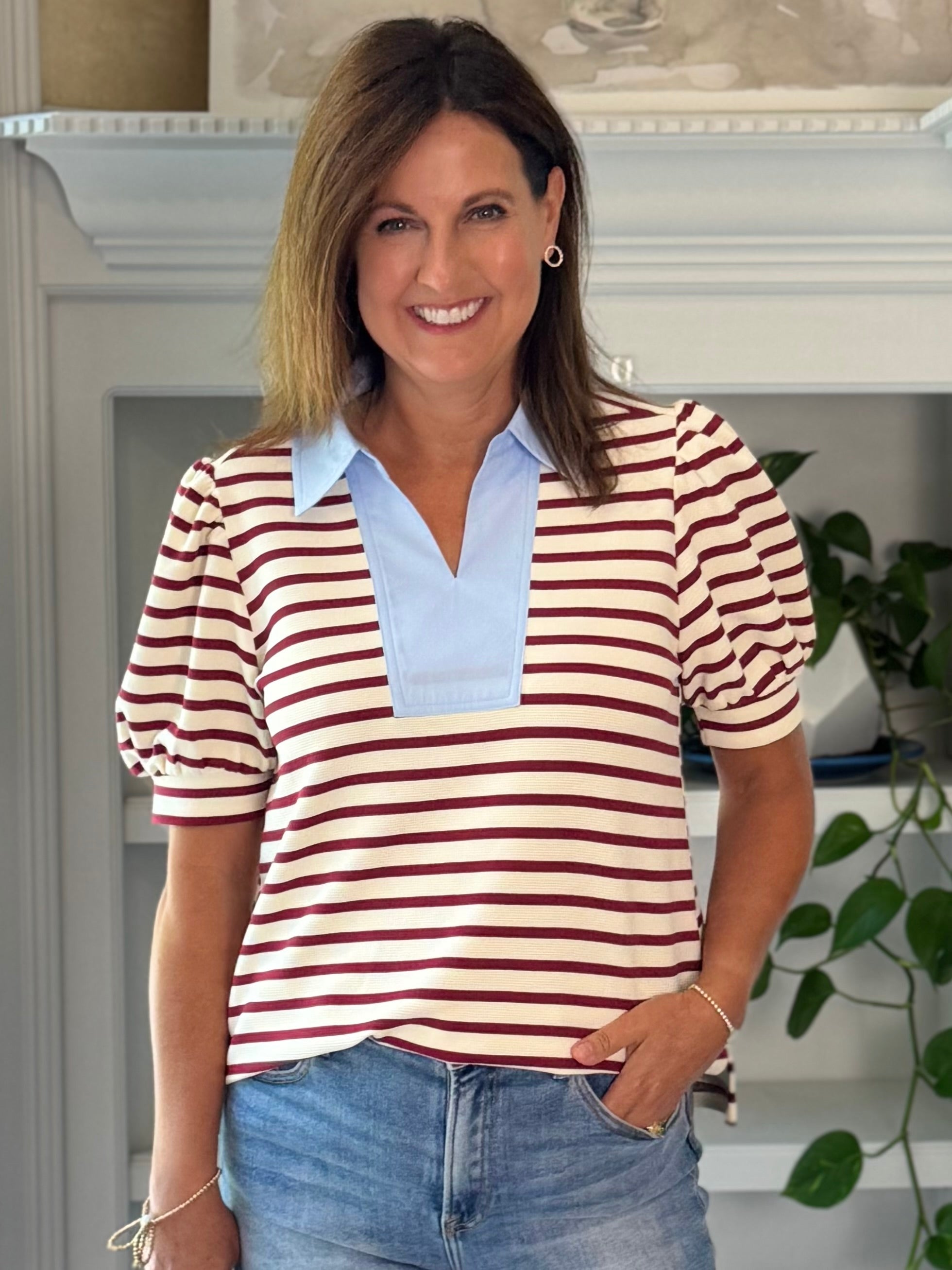 Main Street Striped Top