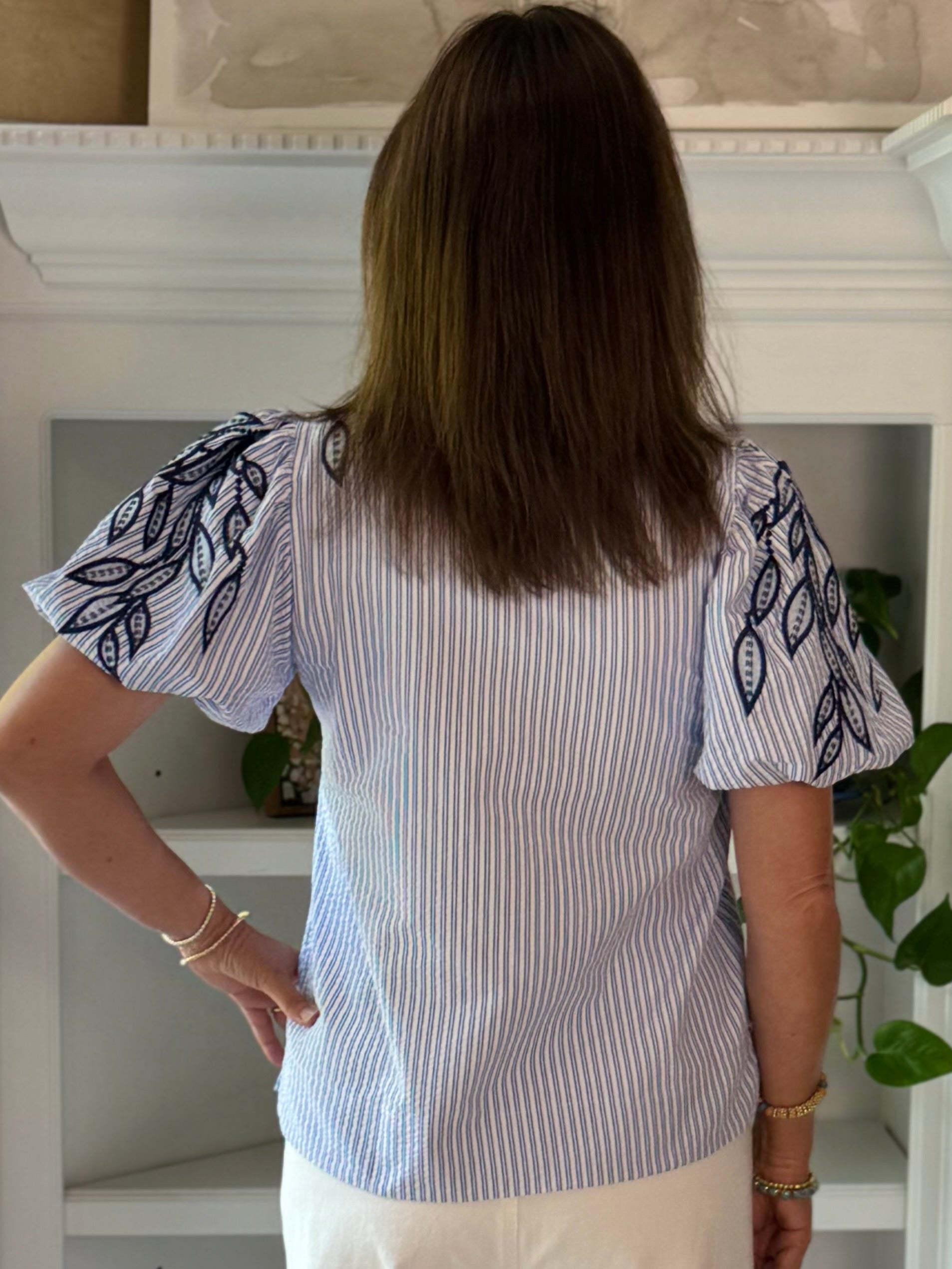 Coastal Charm Embroidered Top
