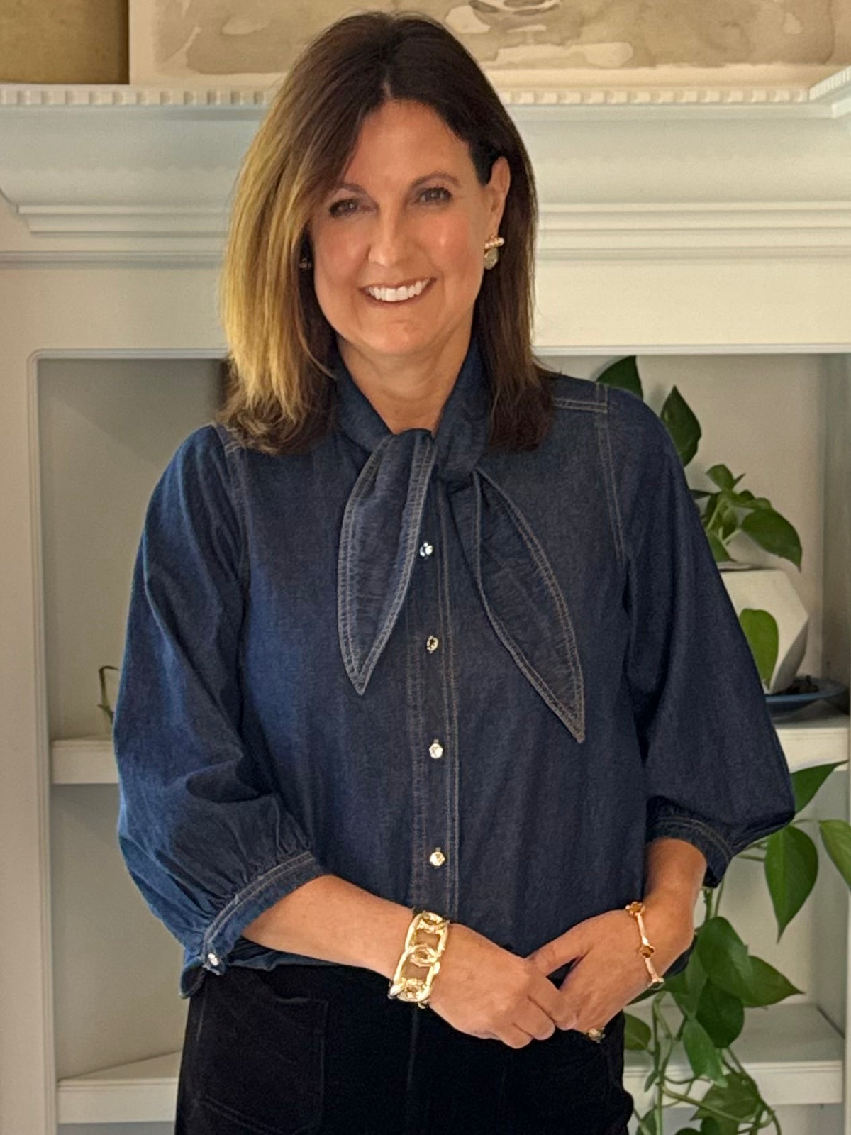 Denim With a Twist Tie Top