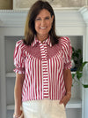 Red Line Striped Top
