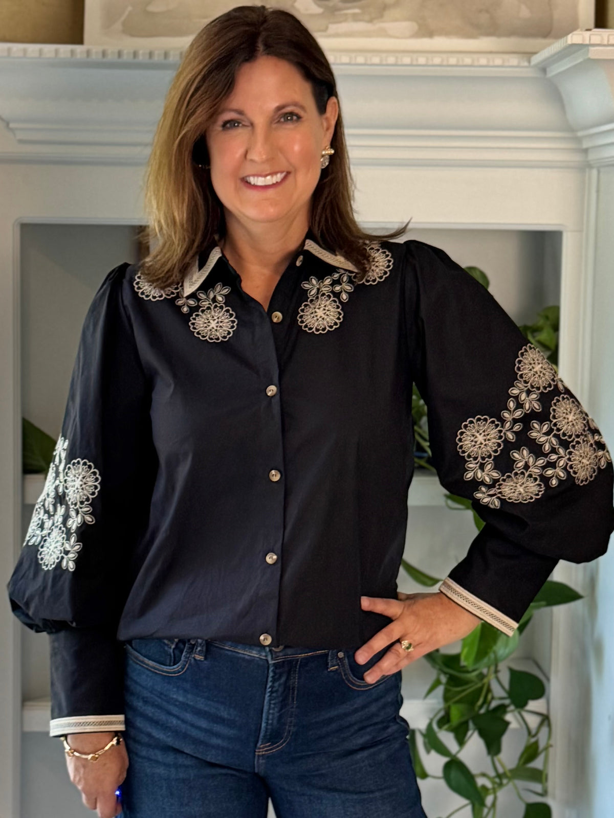Free Spirit Embroidered Top - Black
