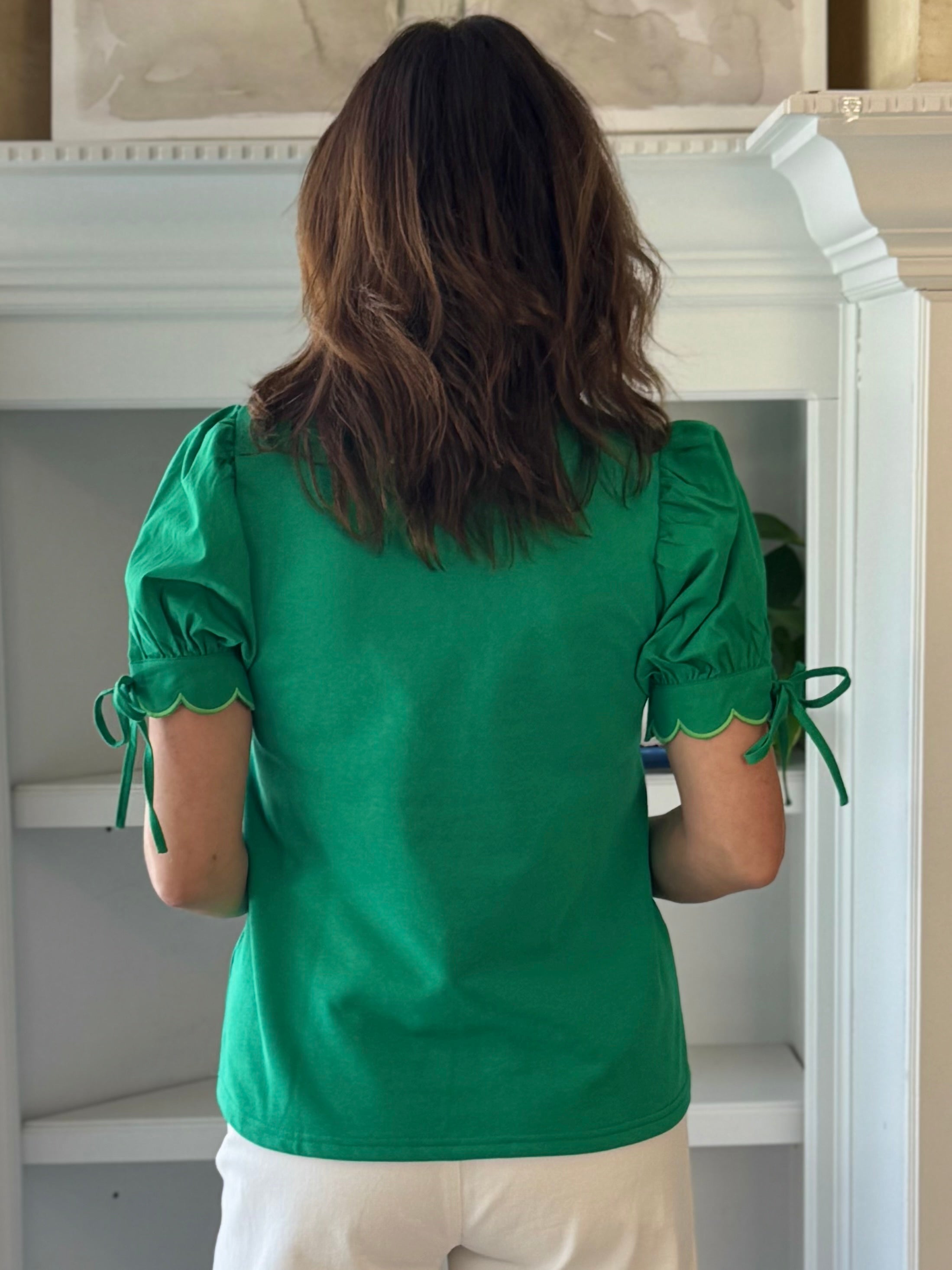 Scalloped Grace Top - Green