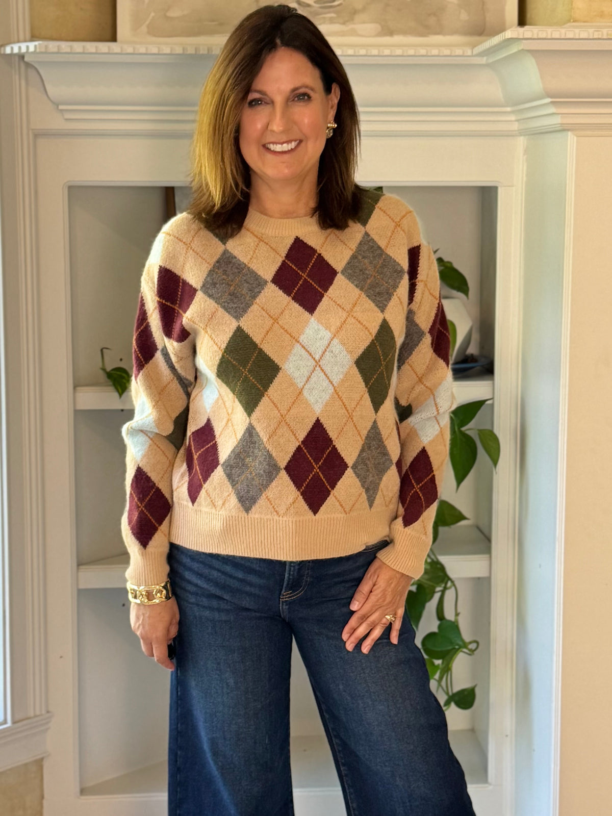 Diamond Days Argyle Sweater