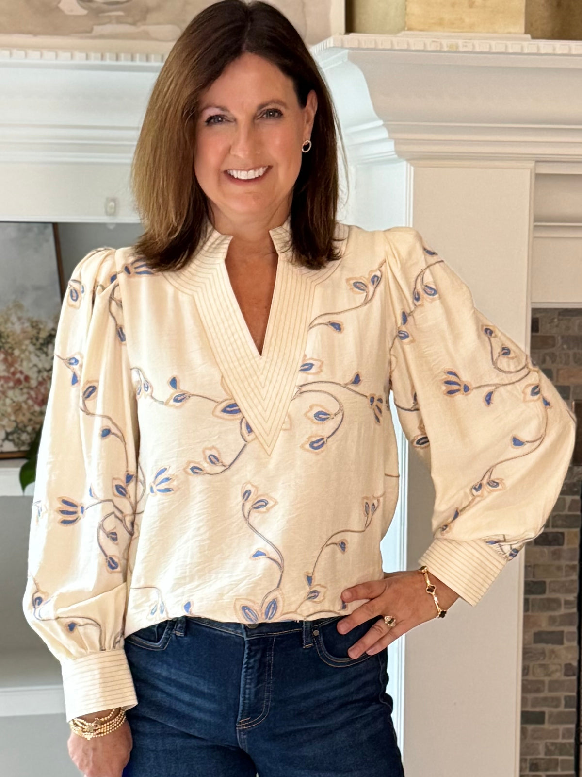 Remarkable Details Embroidered Blouse - Ivory