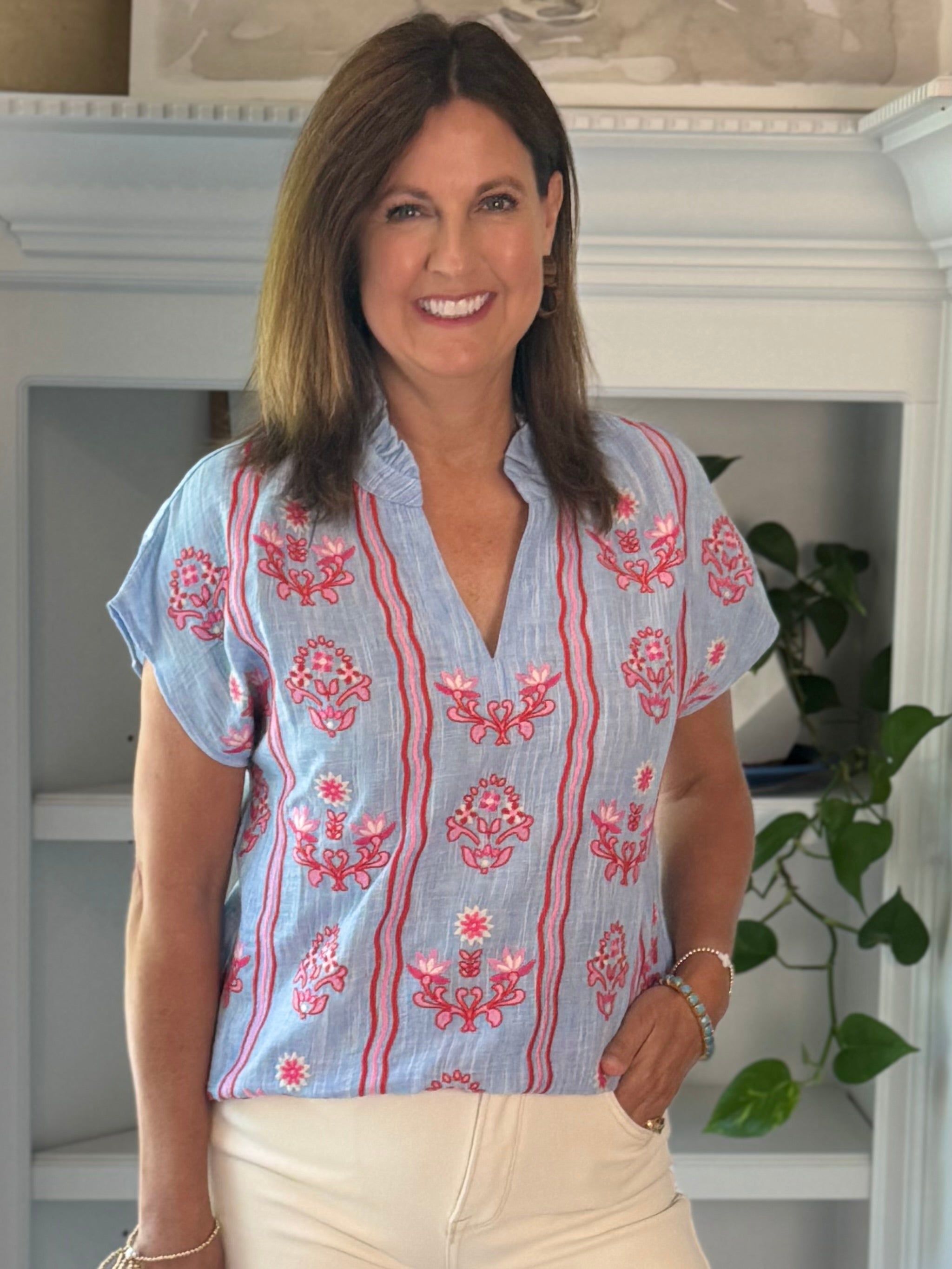 THML Cabana Embroidered Top