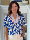 THML Blue Splash Contrast Top