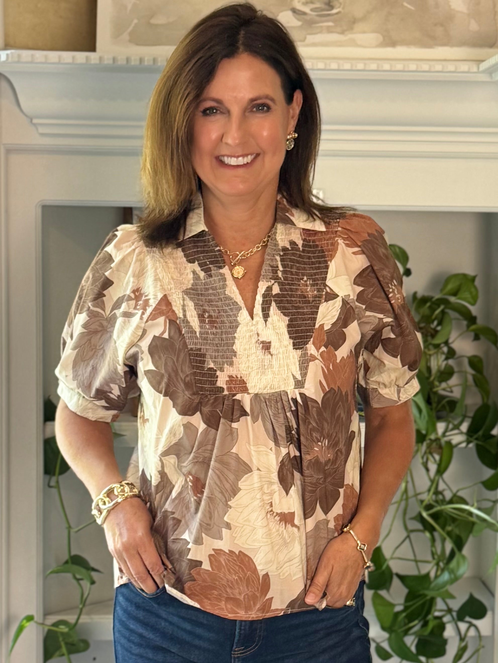 Art of Autumn Floral Top