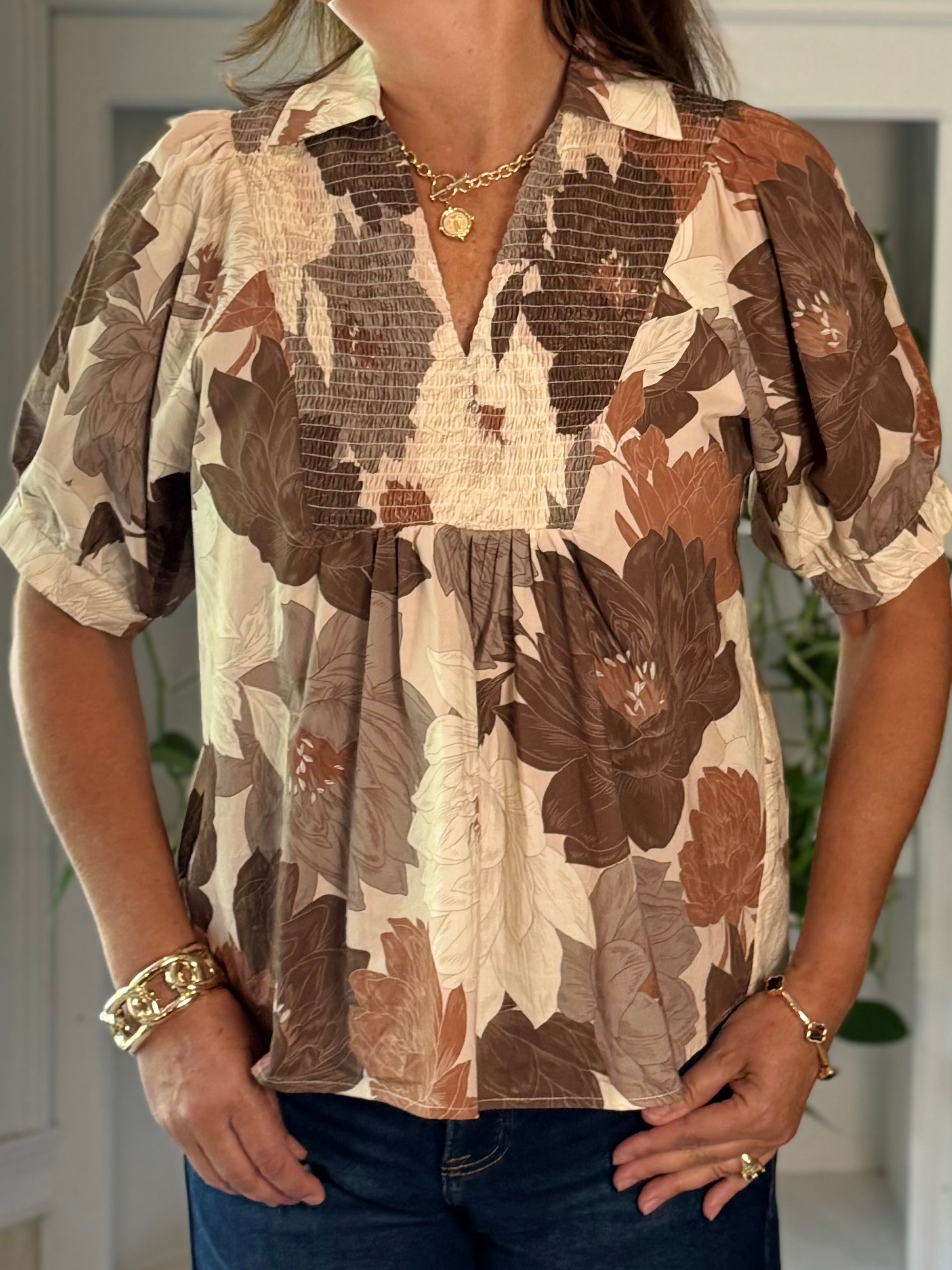 Art of Autumn Floral Top