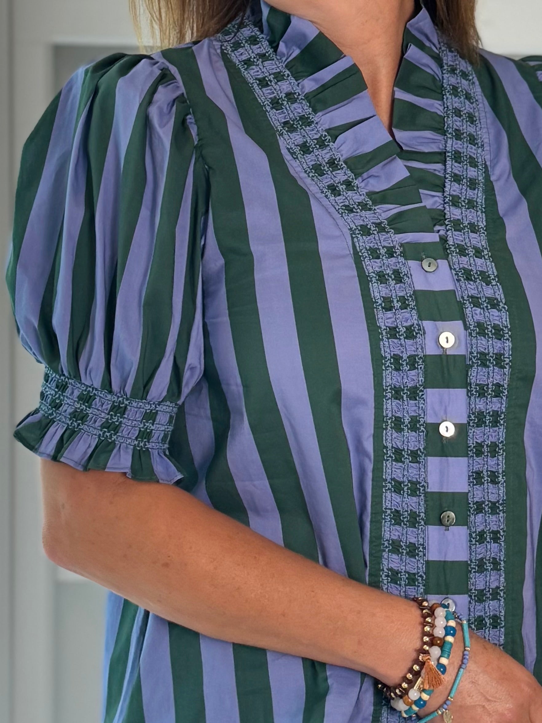 Love at First Stripe Top - Blue/Green