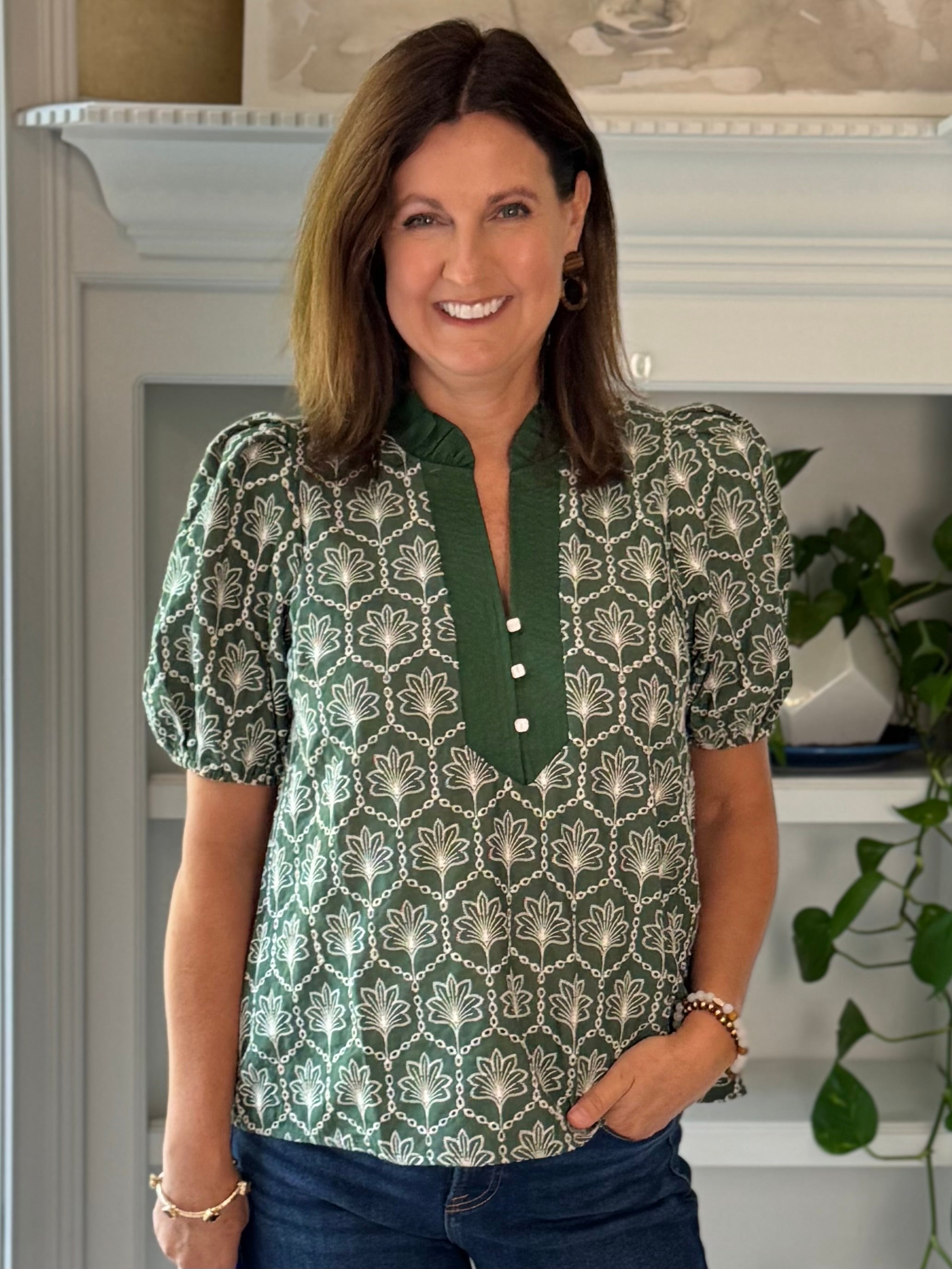 Hunter Elegance Embroidered Top