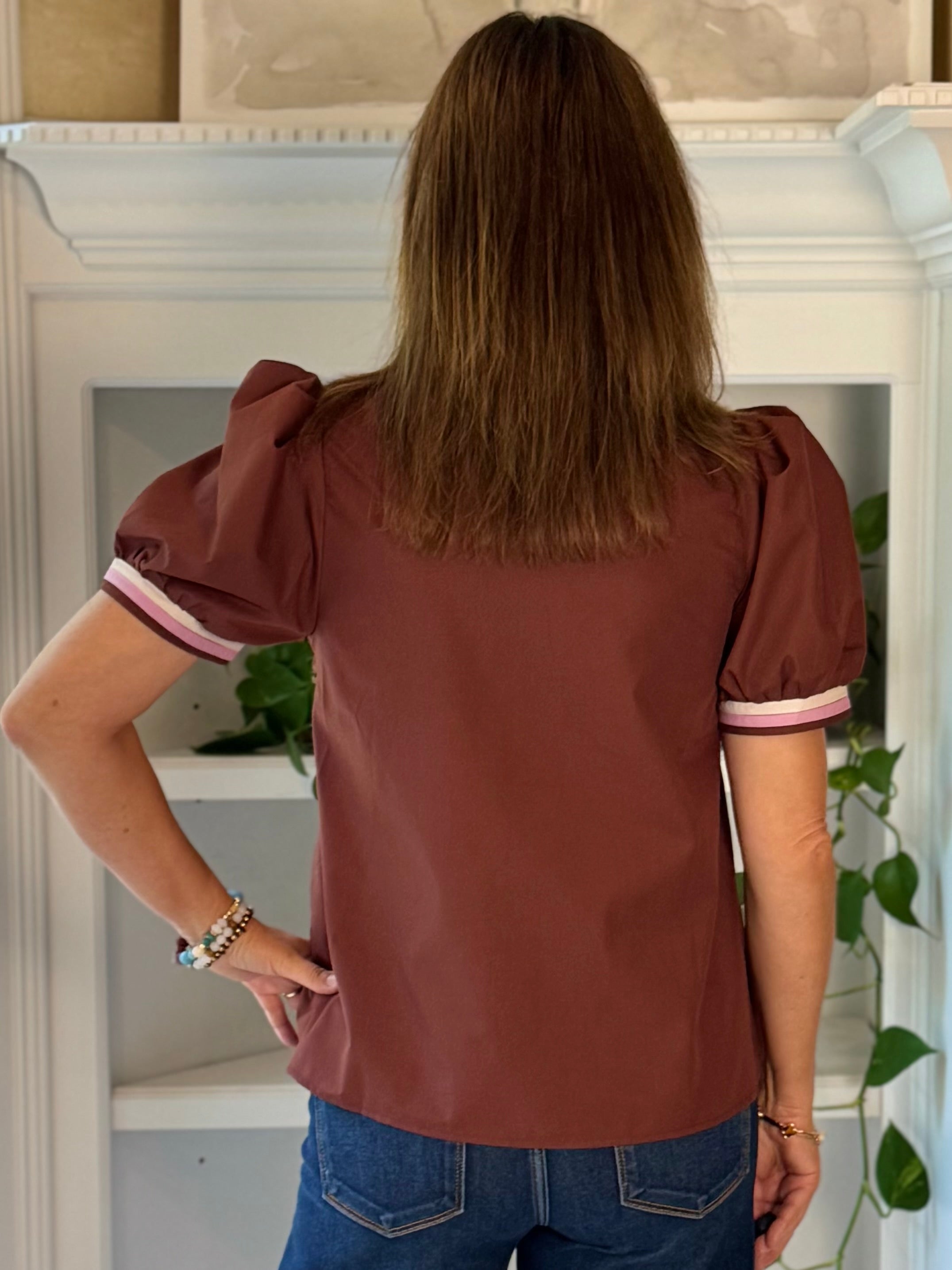 Cinnamon Charm Contrast Top