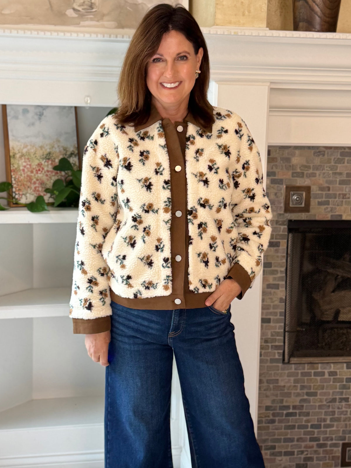 Cozy in Bloom Sherpa Jacket