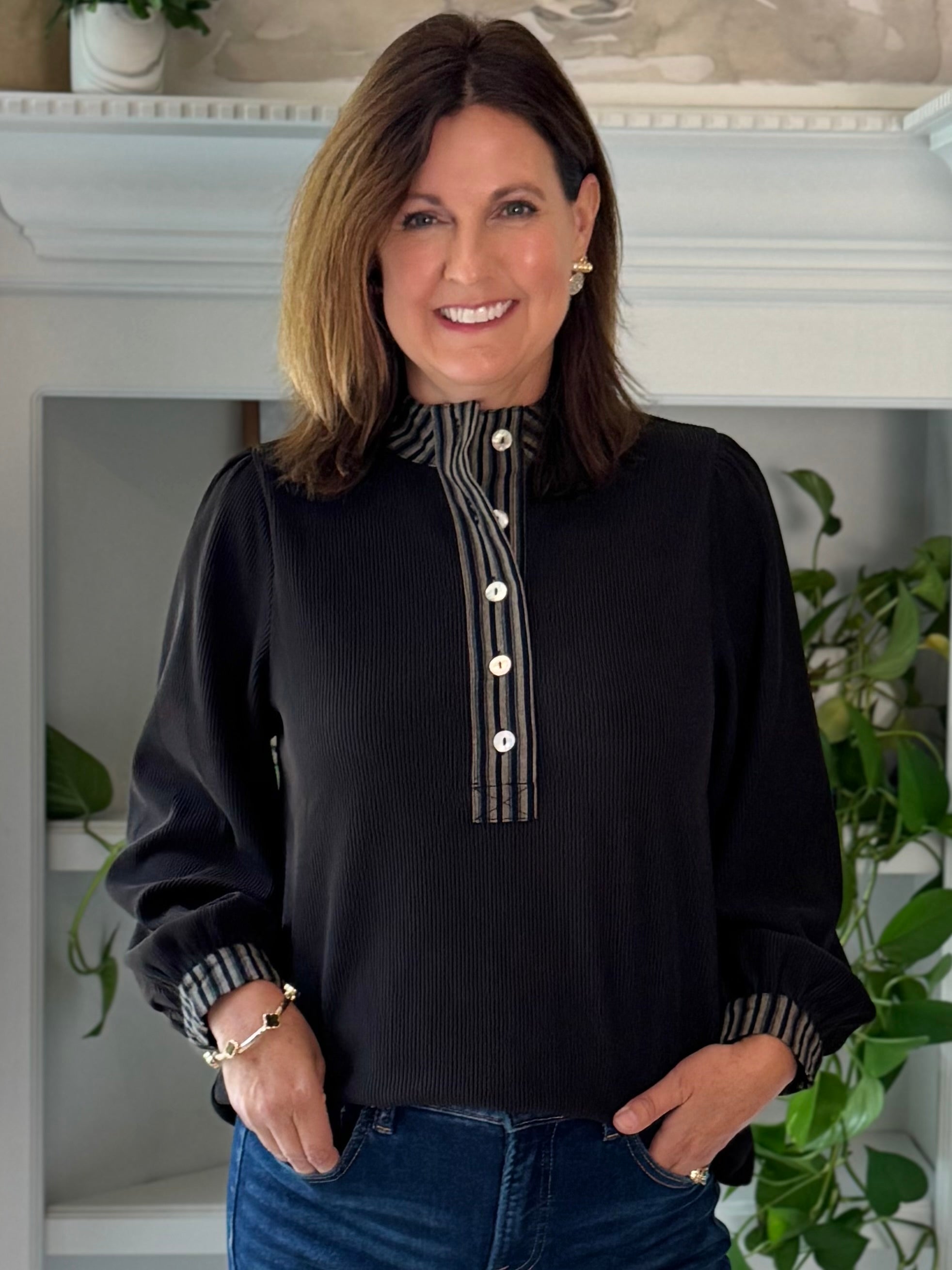 Make Your Mark Ribbed Contrast Top