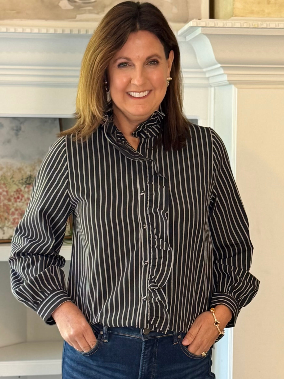 Between the Lines Striped Blouse