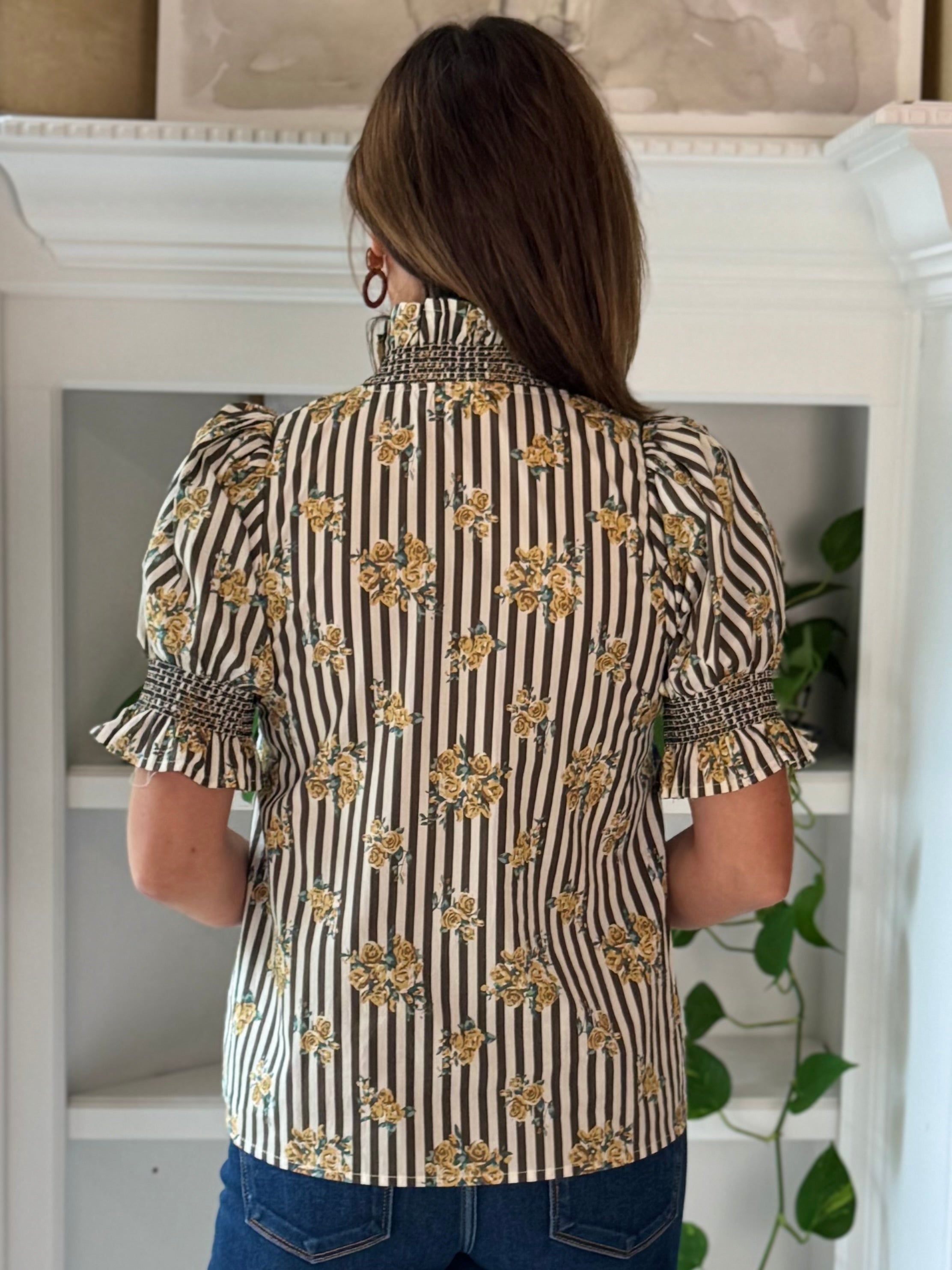 Twice as Nice Floral Striped Top